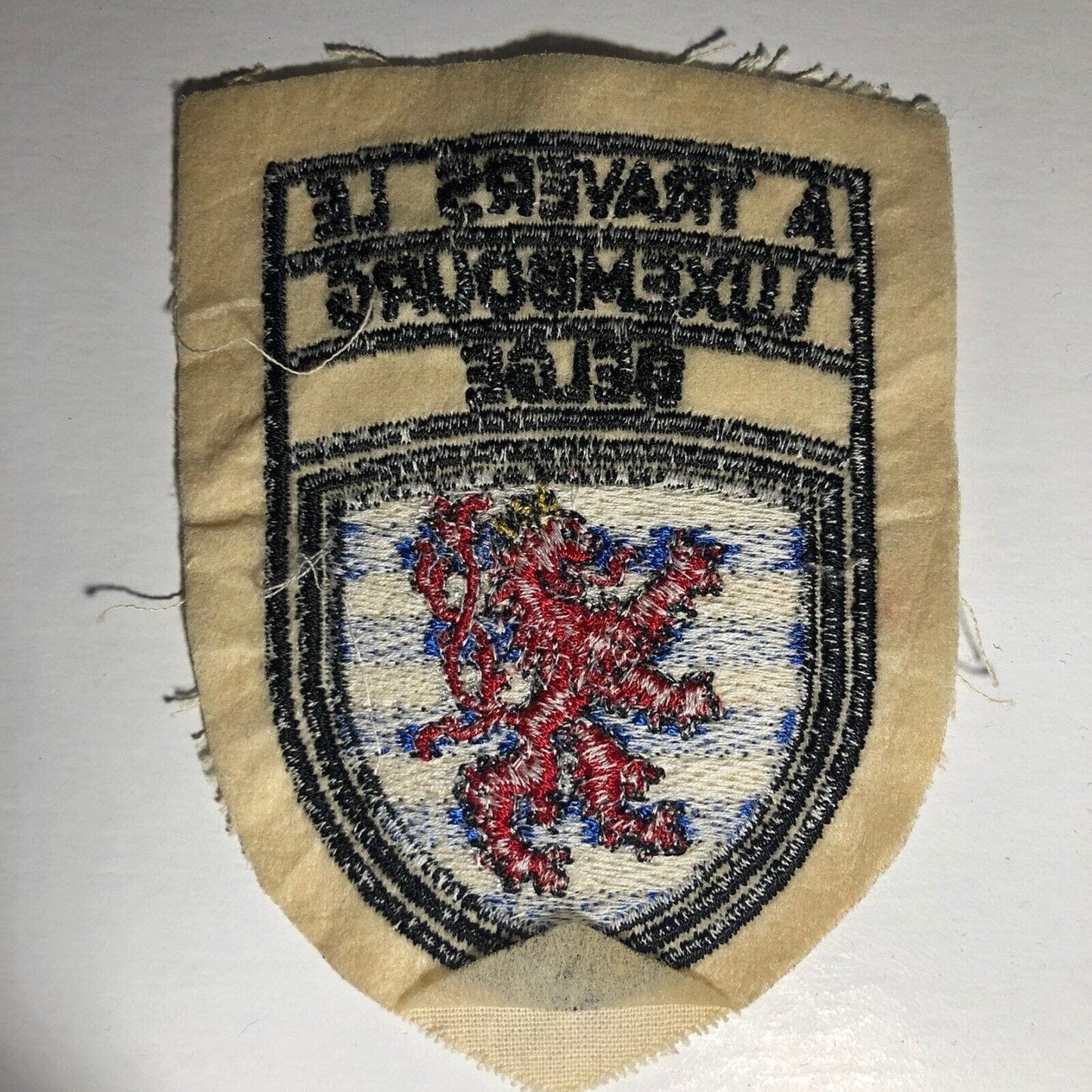A Travers Le Luxembourg Belge Vintage Embroidered Patch c1960's-70's