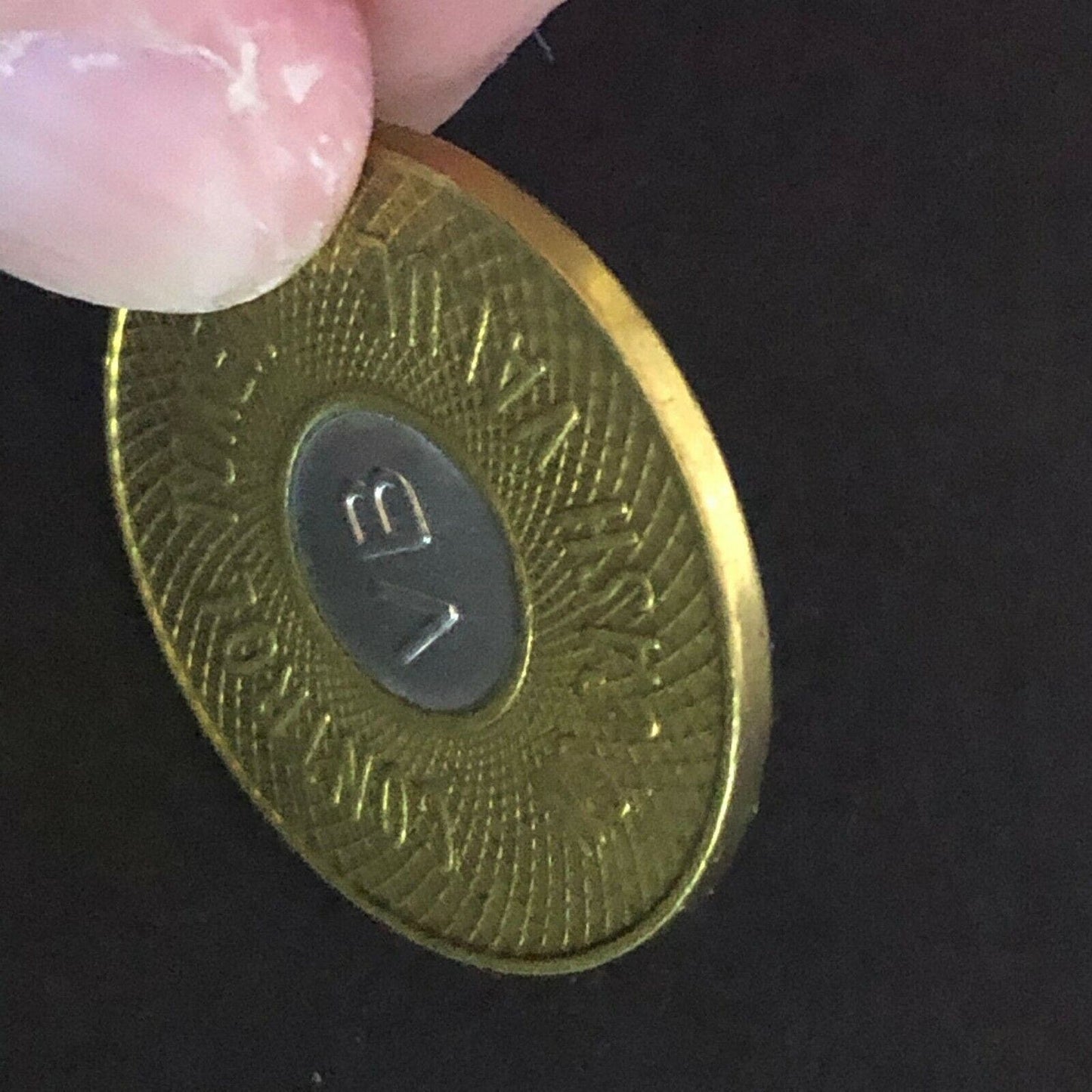 23mm Bimetallic Brass / Aluminum "VB" "CT08" Control Token - Fauver Coll.