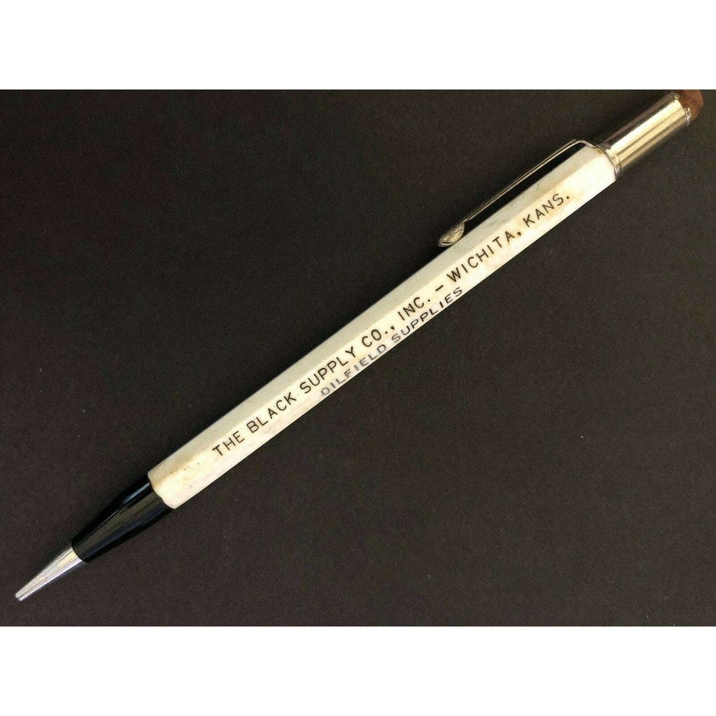 c1940's-50's "The Black (Oilfield) Supply" Wichita Mechanical Advertising Pencil