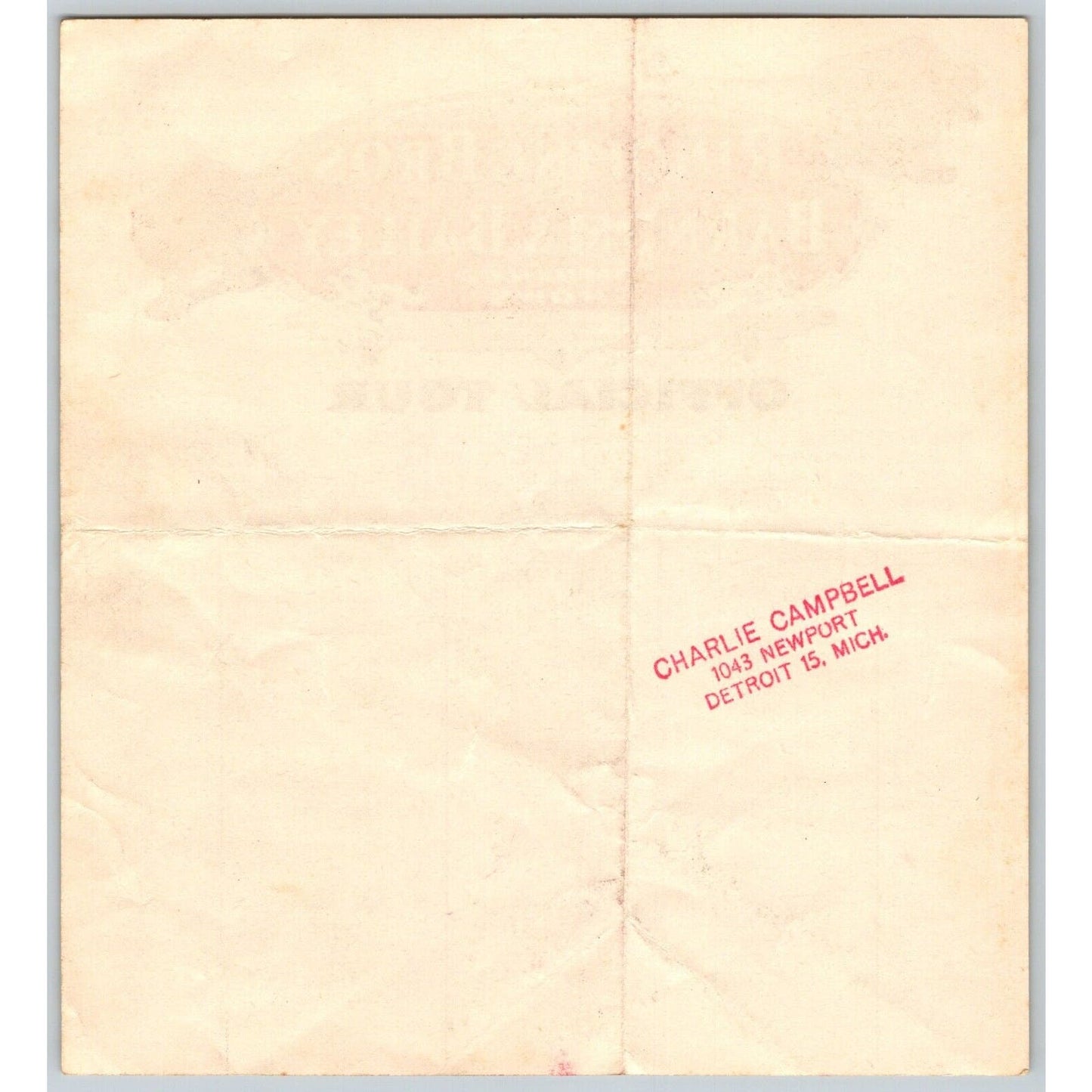1950 Ringling Bros Barnum Bailey Circus Route Card Lake Charles New Orleans