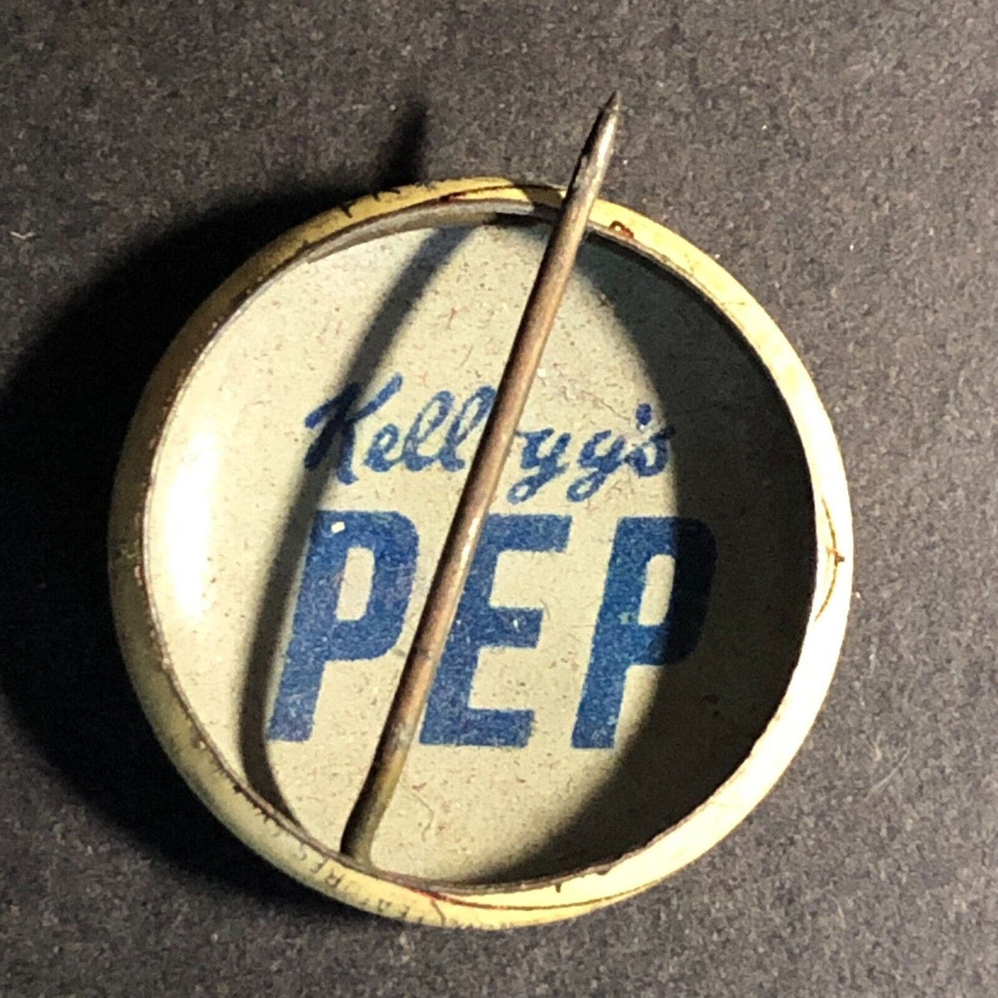Fritz Kellogg's Pep Cereal Steel Pinback Button c1945-47