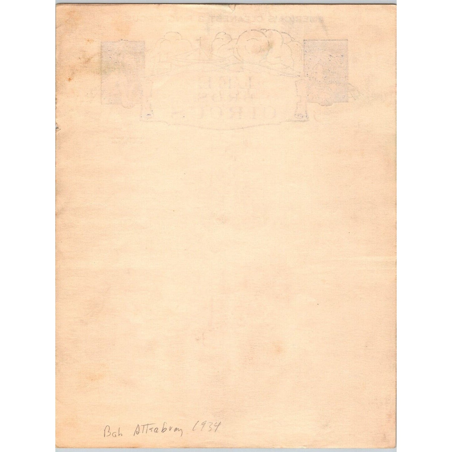 Lee Brothers Circus Letterhead c1934 "America's Cleanest 3 Ring Circus" Scarce