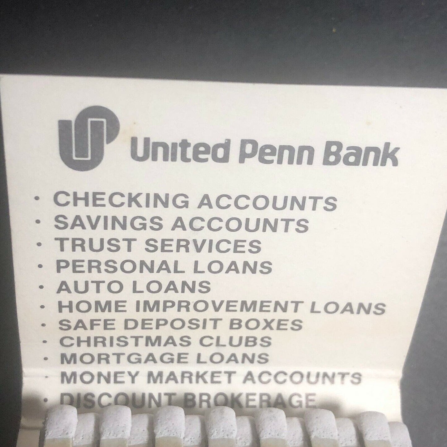 70's-80's Full Matchbook "United Penn Bank"