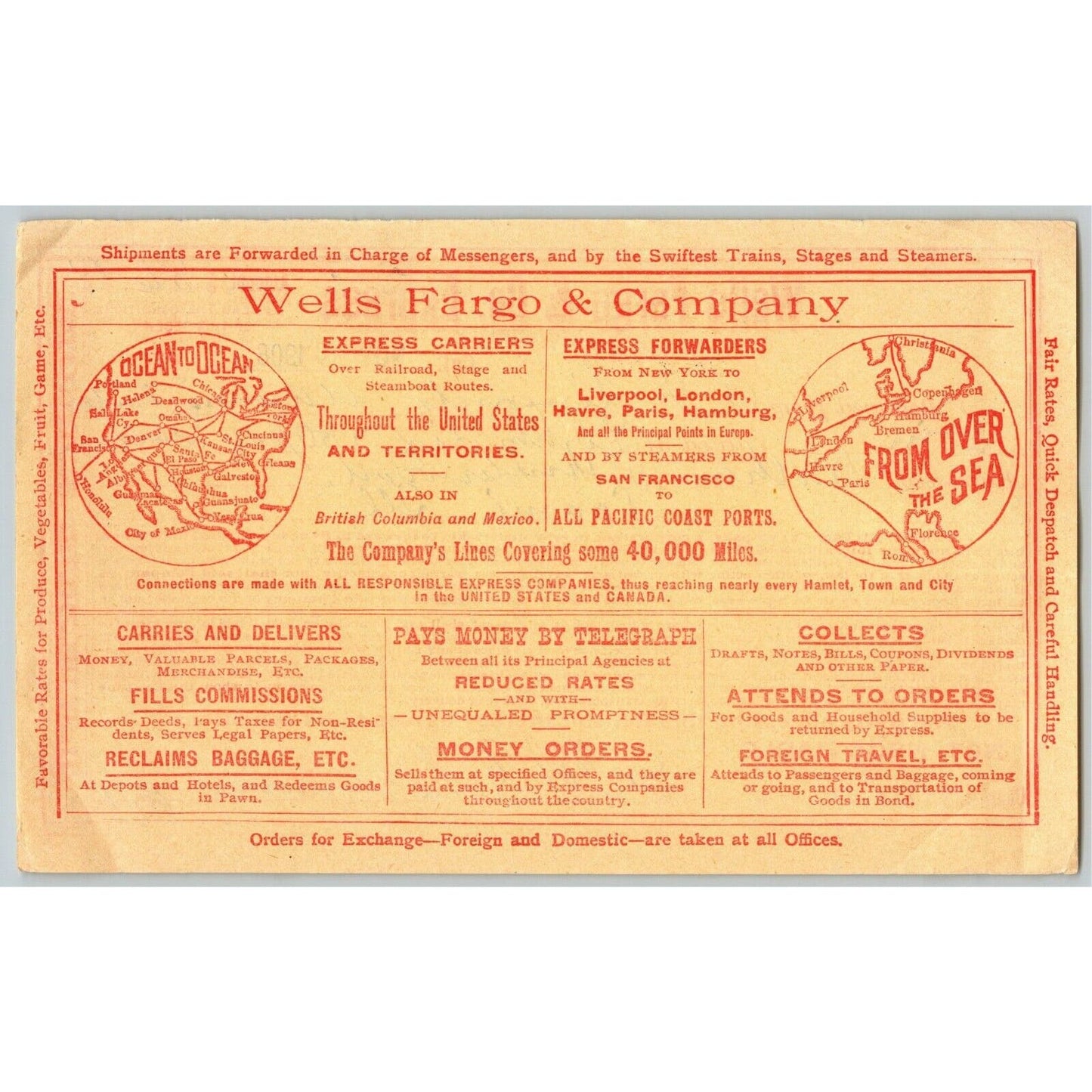 1908 Wells Fargo & Co Express - Grass Valley, CA / Loami, ILL Money Receipt