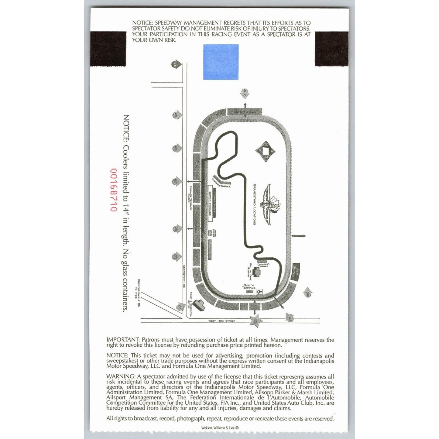 2004 Indianapolis Formula One Grand Prix Racing Race Day Ticket Stub - Seat 2