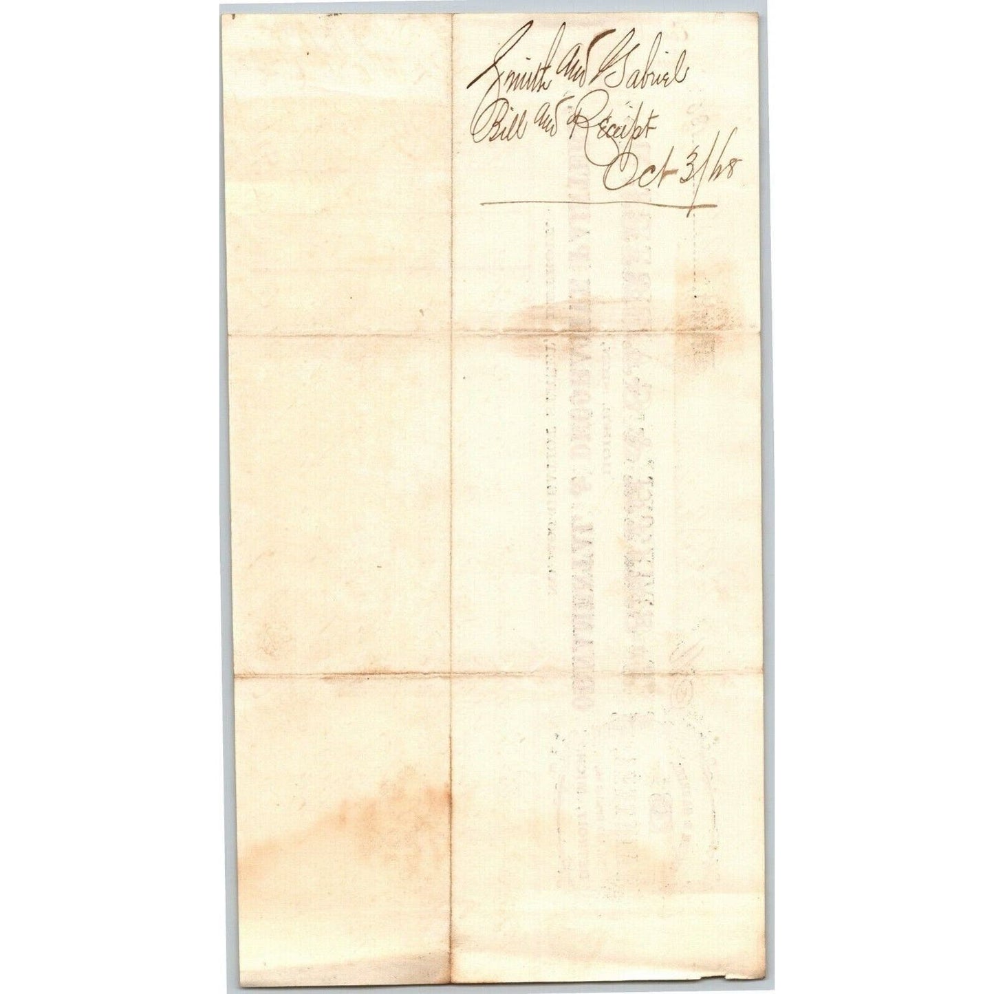 Detroit Letterhead - Smith & Gabriel - Ornamental & Decorative Painters 1868