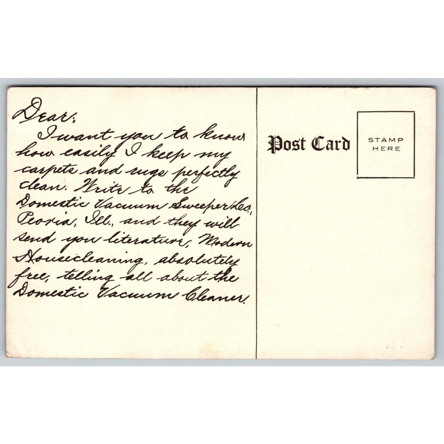 Bissell ? Domestic Vacuum Cleaner Sweeper Advertising Postcard c1910-15