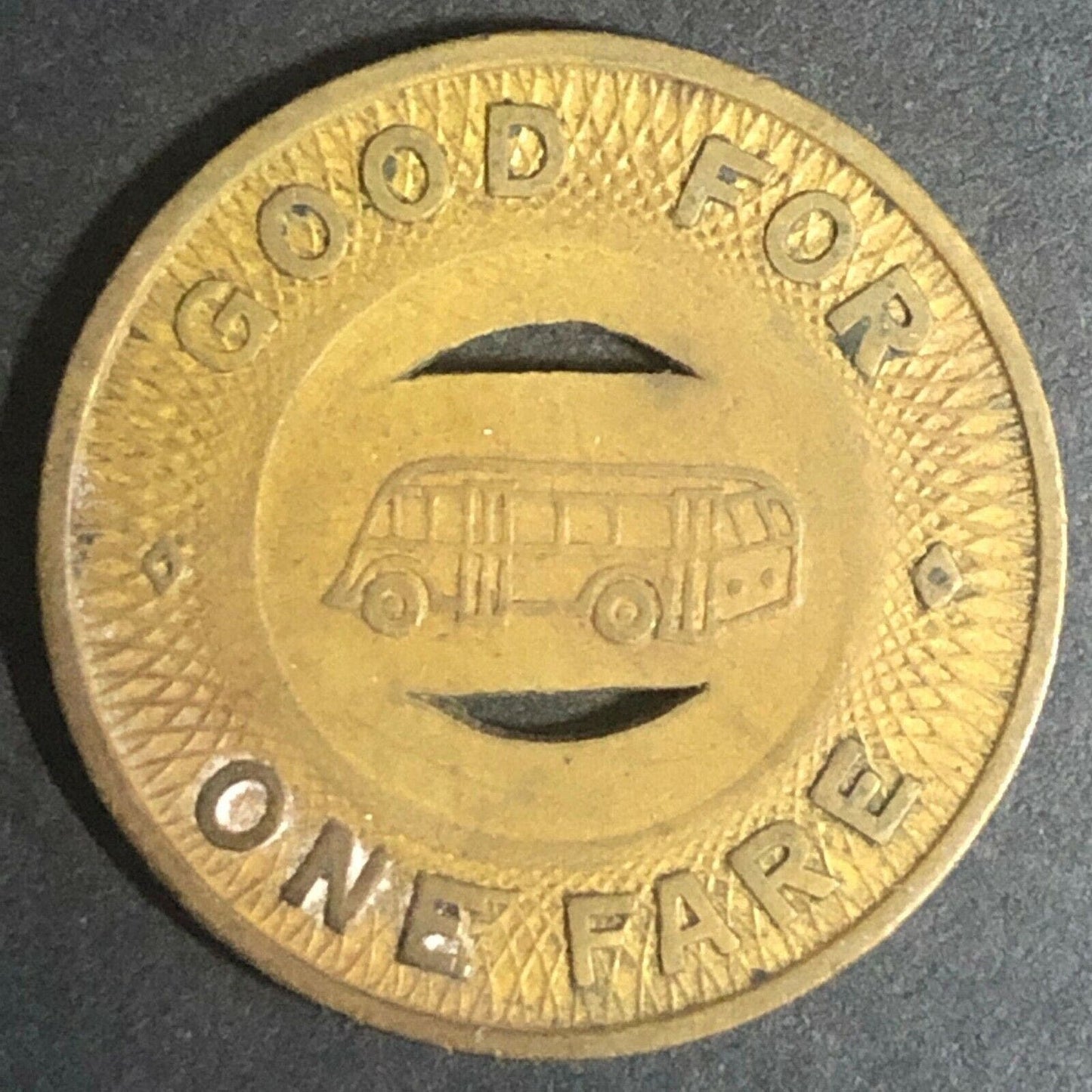 c1940's 22mm Sedalia Bus Co. G/F One Fare Brass Transit Token Missouri