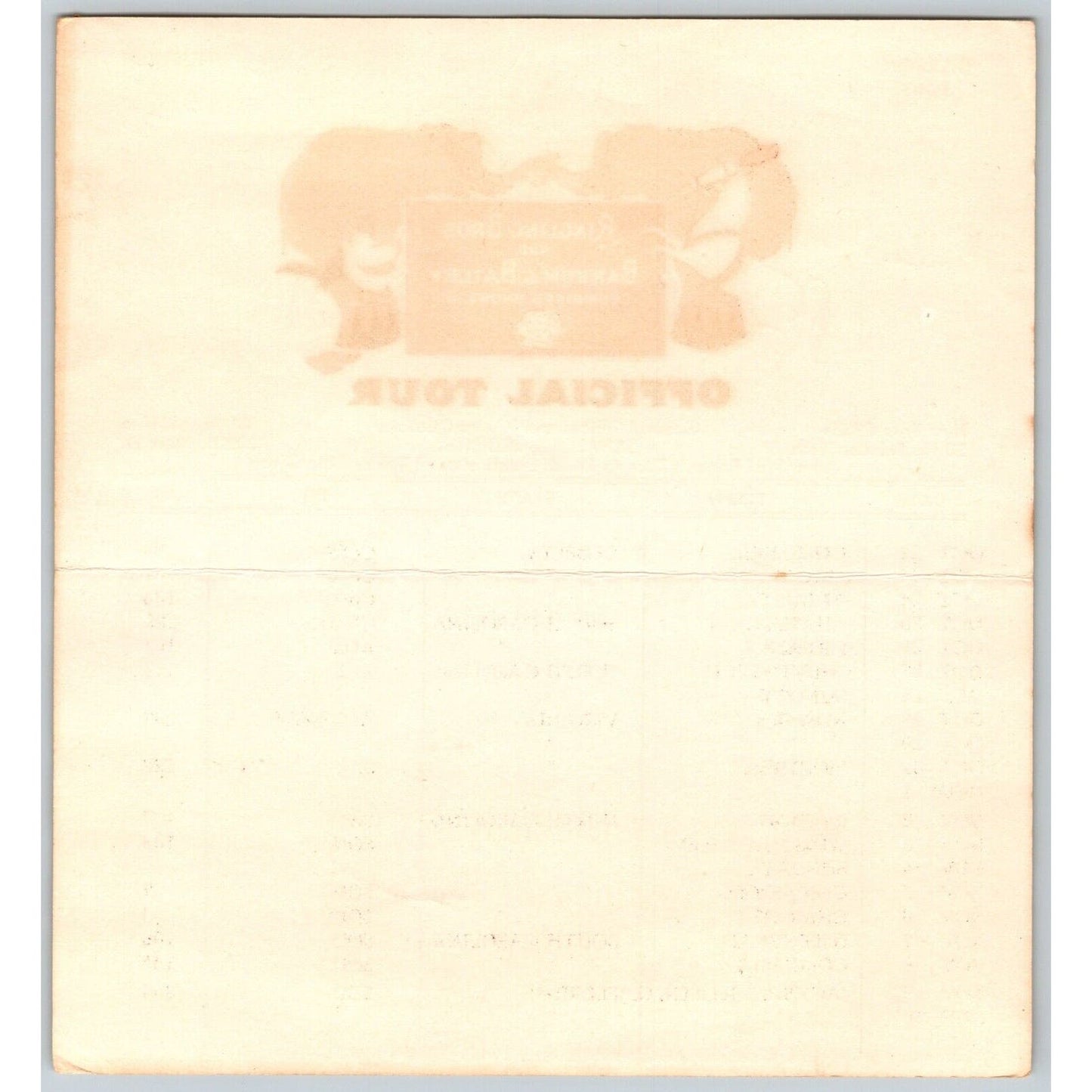 1951 Ringling Bros Barnum Bailey Circus Route Card Columbus Augusta Norfolk