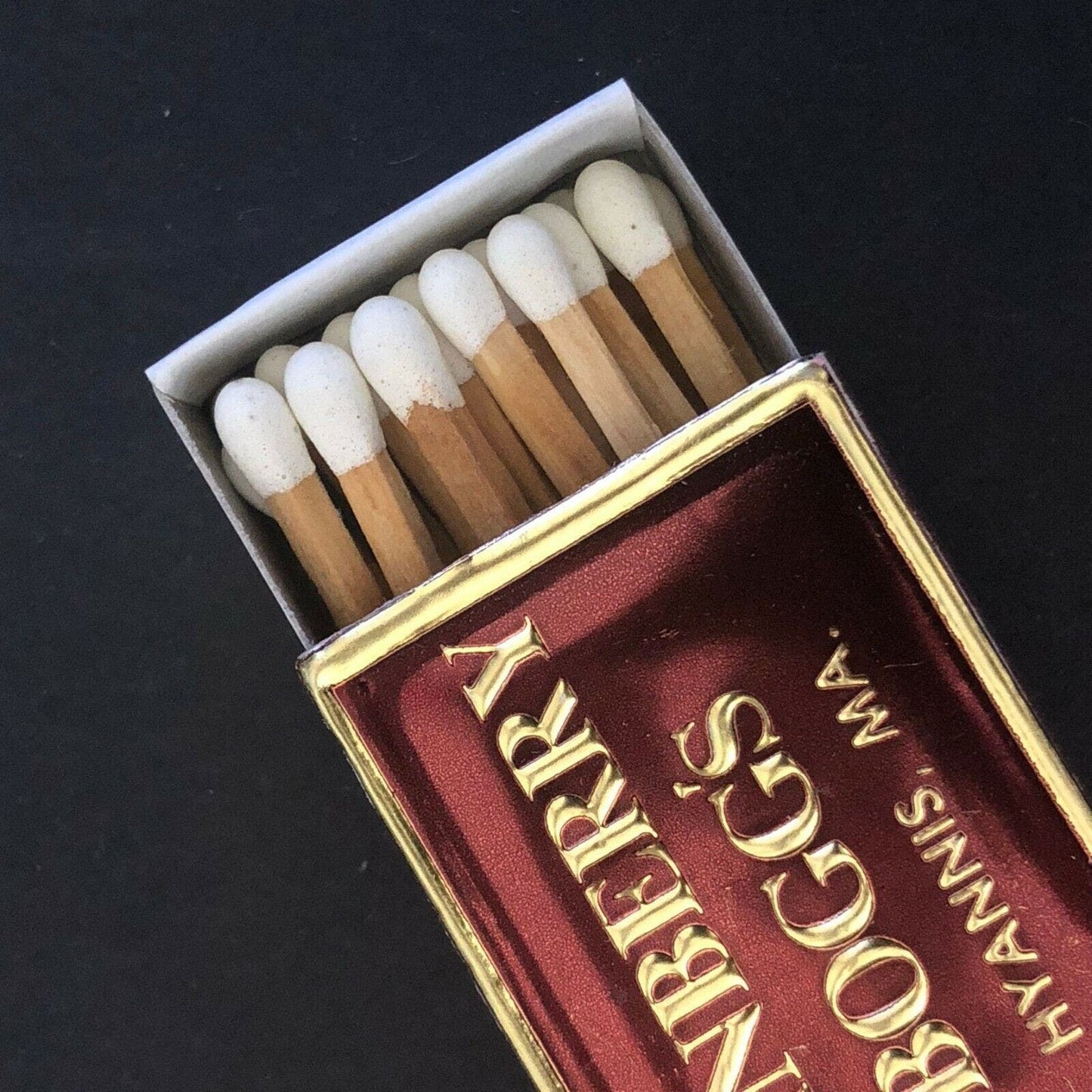 c1960's Vintage Foil Wooden Matchbox / Matchbook - Cranberry Bogg's Hyannis, MA