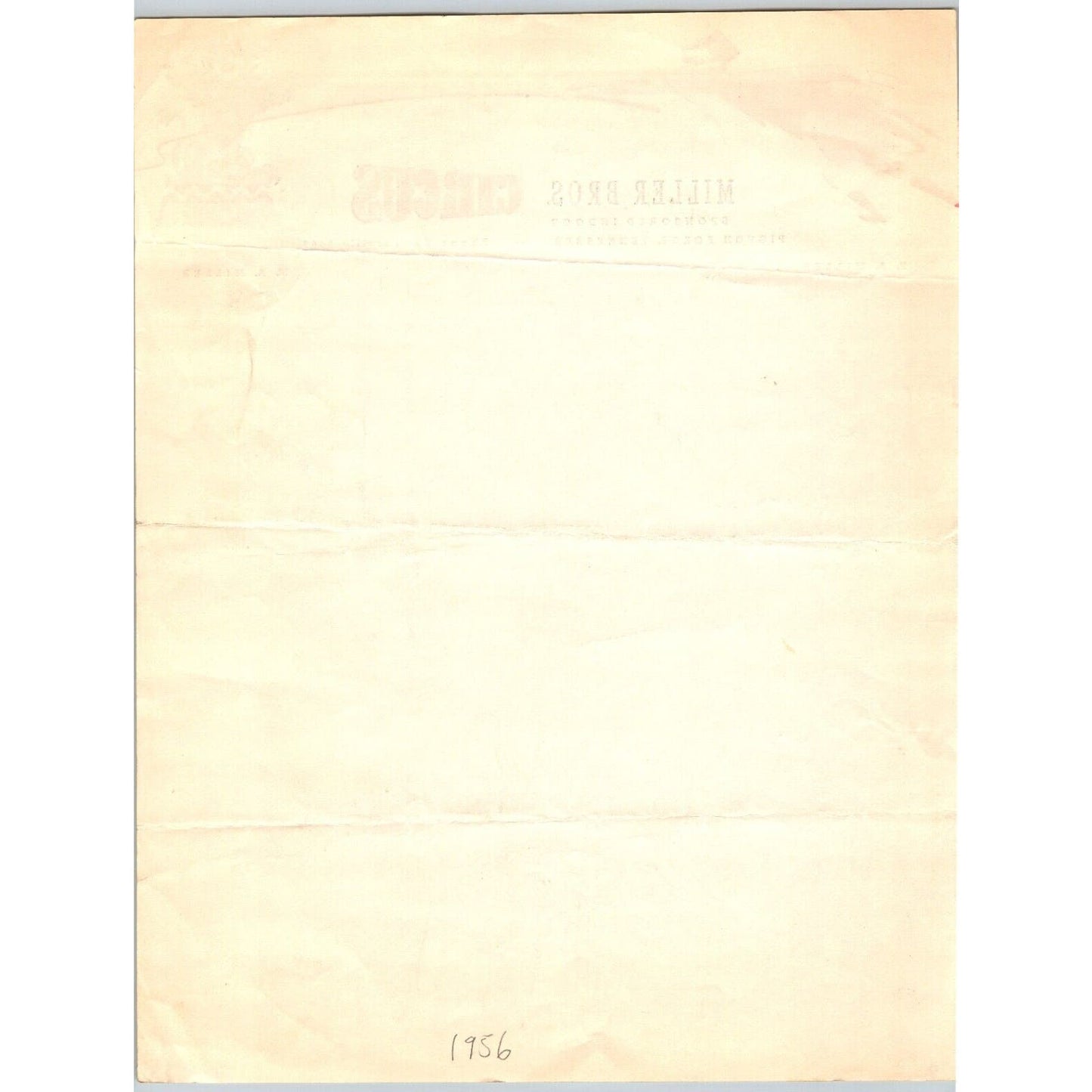 Miller Bros. Circus Letterhead Lion & Tamer Pigeon Forge, TM c1956 Scarce