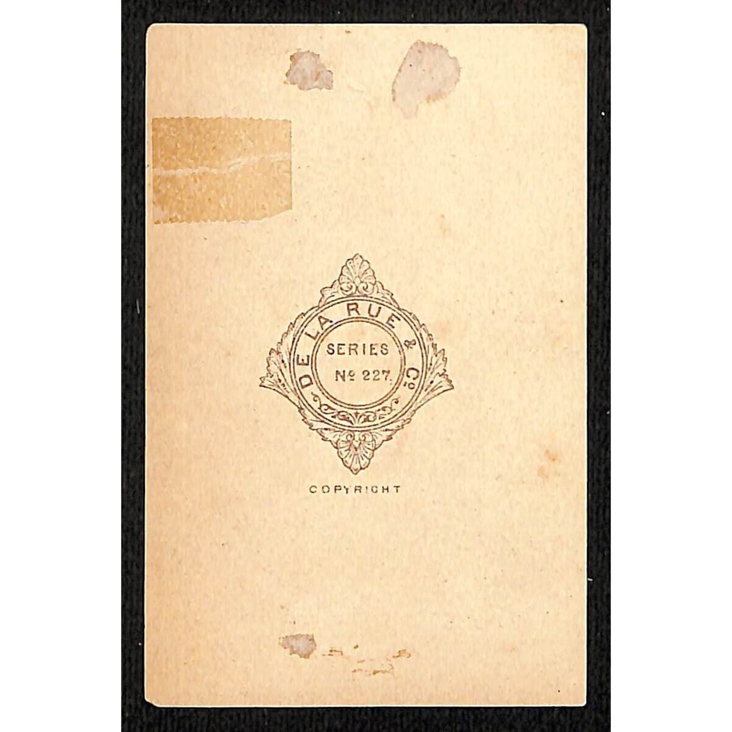 De La Rue & Co. Series No. 227 Victorian Card Boys with Dog