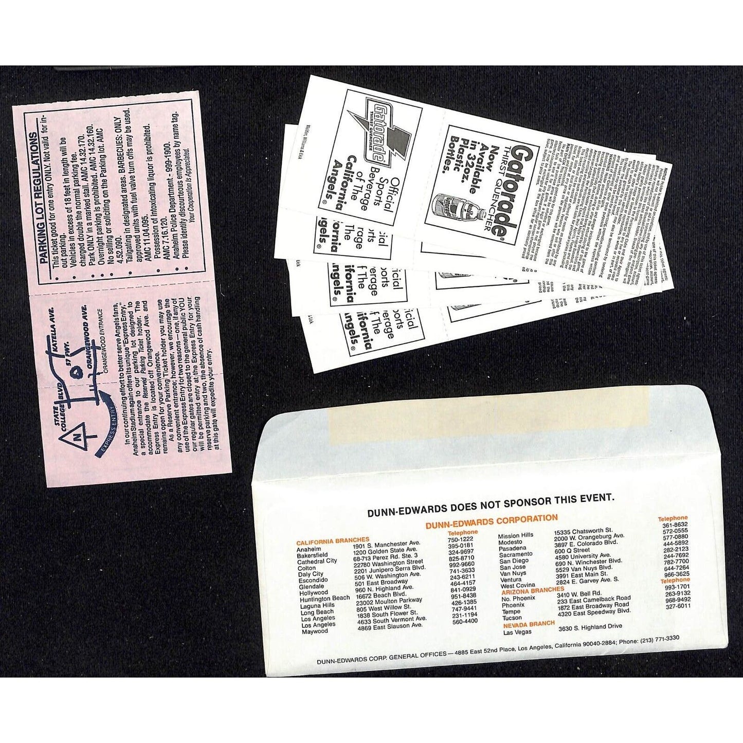 California Angels Tickets 4 Unused 9/22/94 Strike - Game Not Played