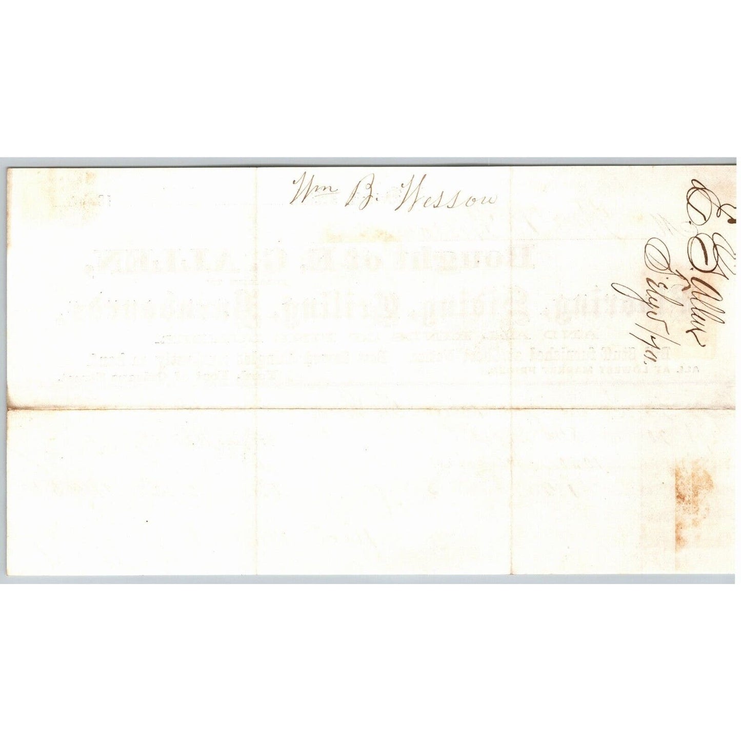 Detroit Letterhead E.G. Allen Flooring Siding Barnboards 1870 w/ Rev Stamp