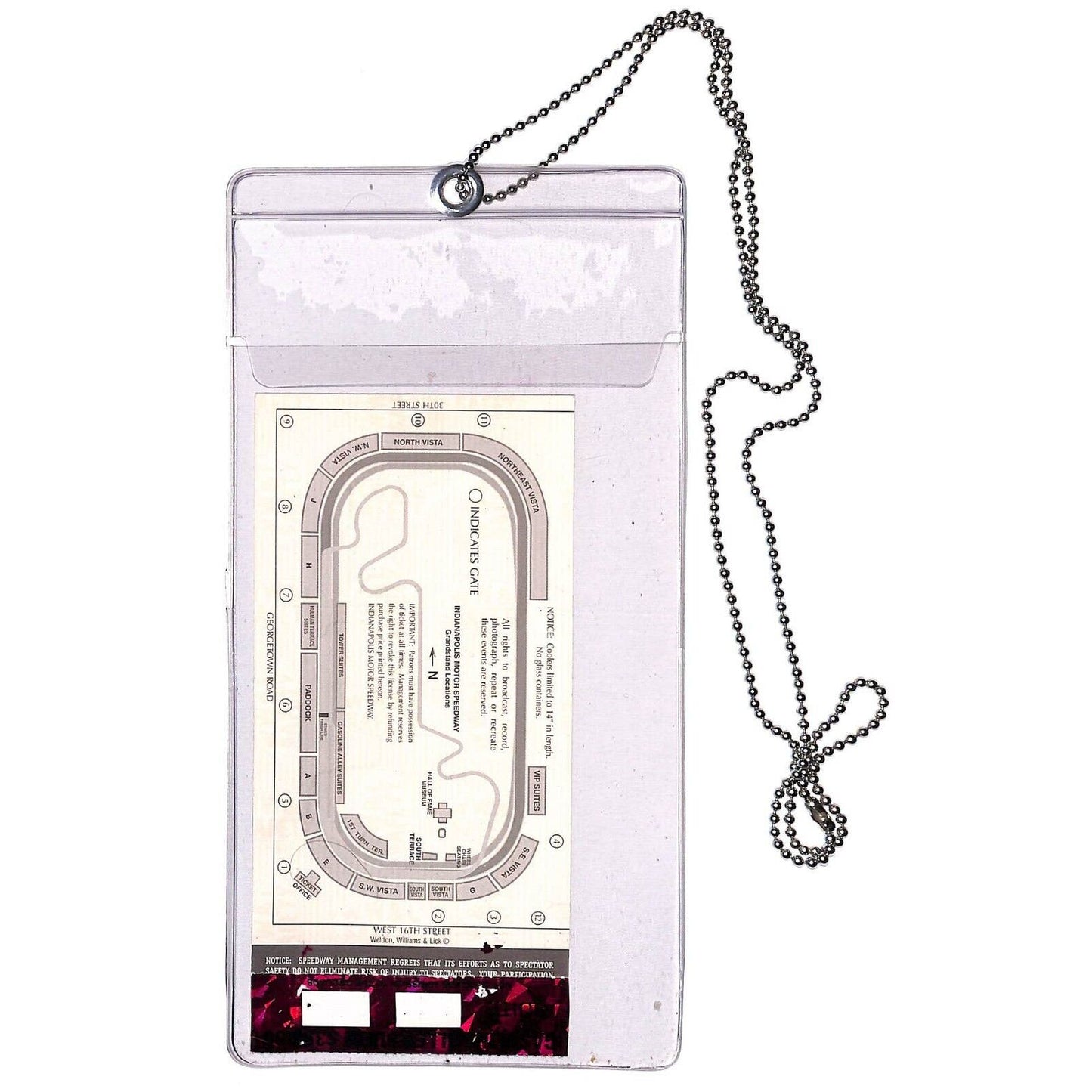 2003 Indy 500 Ticket Stub / Lanyard From The Ron Burton Estate