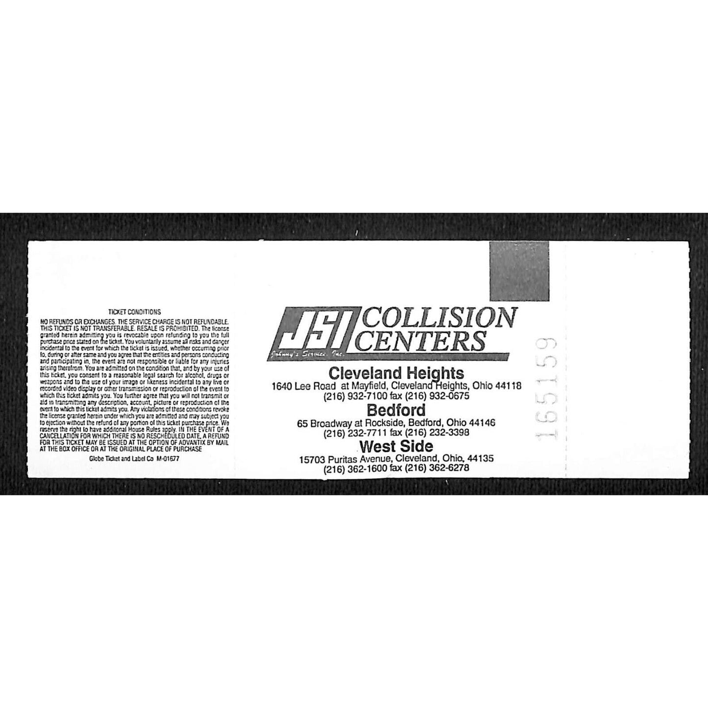 1995 Grand Prix Cleveland Pit & Paddock Ticket VGC