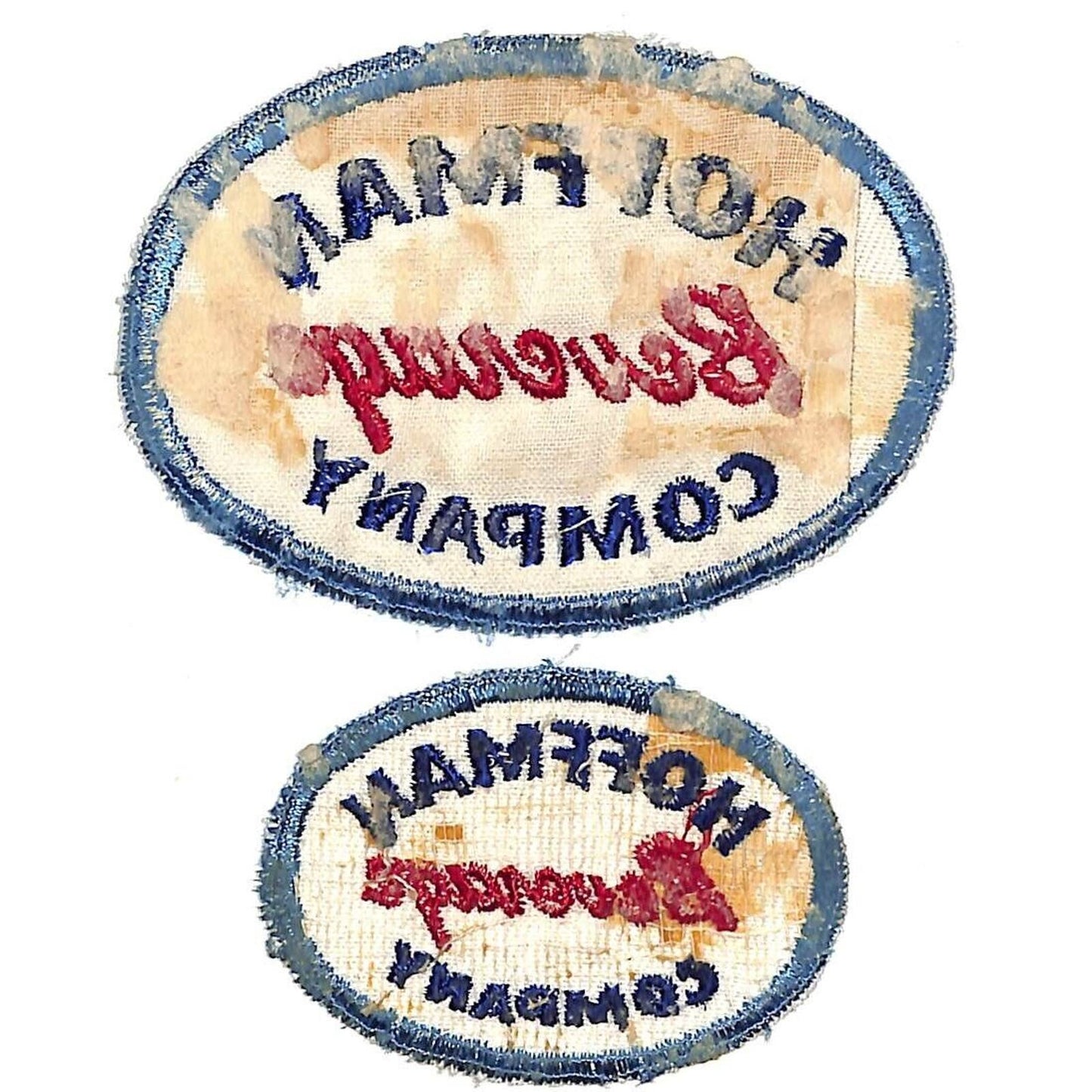 Hoffman Beverage Company Pair of Embroidered Soda Patches c1930's-40s VGC Scarce