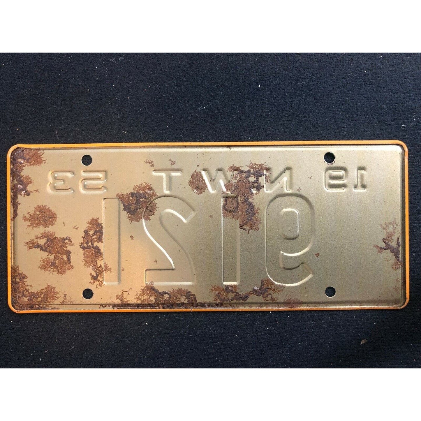 1953-54 Gen Mills Wheaties Tin Mini Bicycle License Plate North West Territories