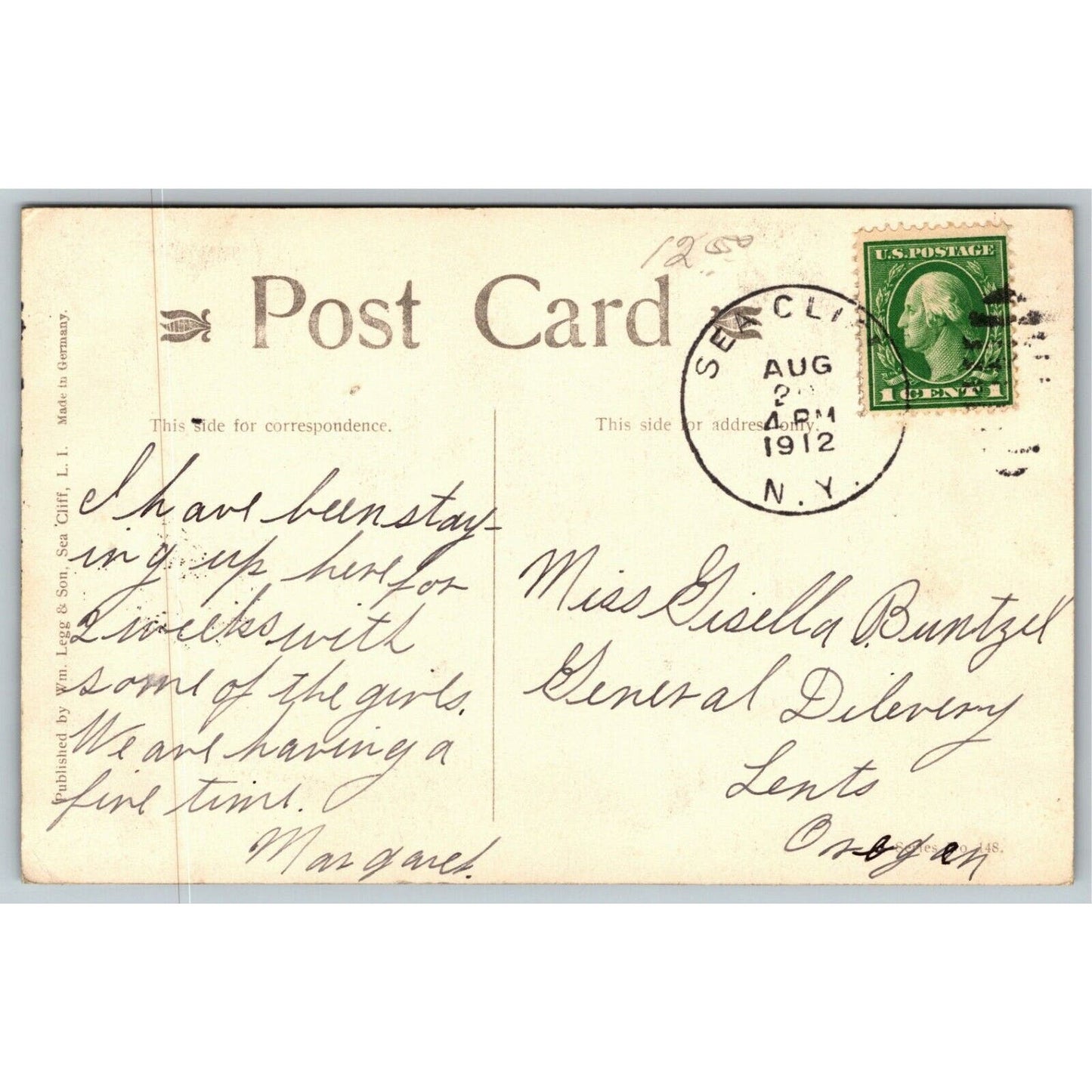 Vintage PPC c1912 Postcard - The Pinnacle Hotel, Sea Cliff, Long Island