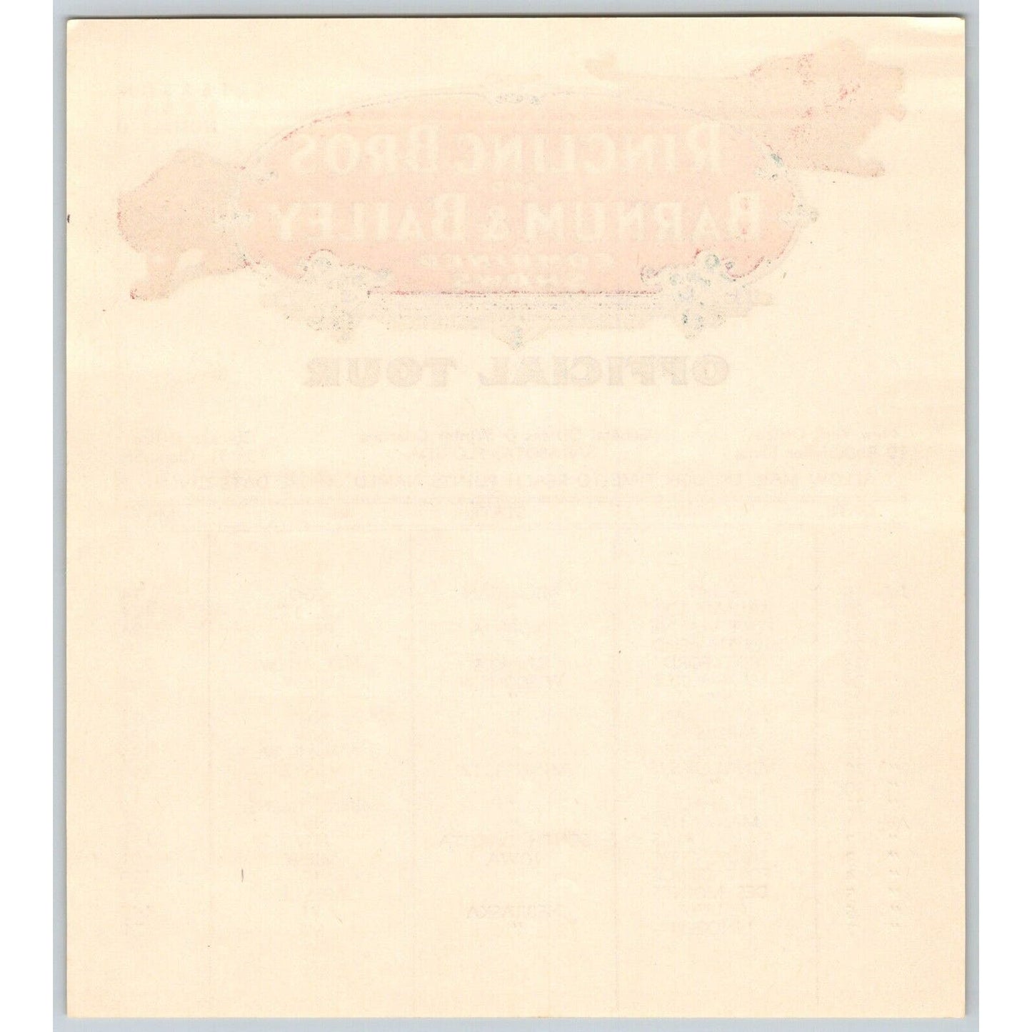 1948 Ringling Bros Barnum Bailey Circus Route Card Fort Wayne Flint Rockford