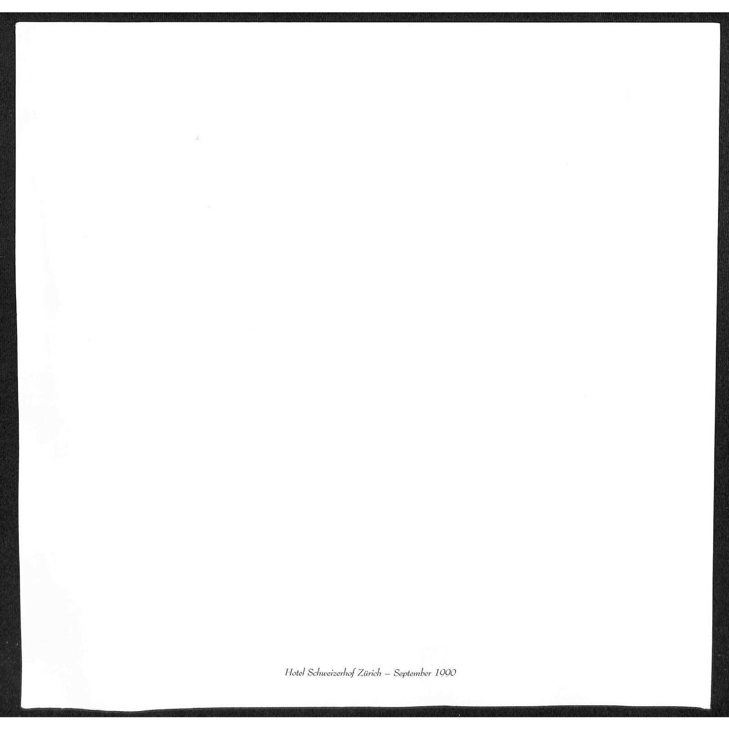 Hotel Schweizerhof Zurich French Language Menu Restaurant Scarce Vintage 1990