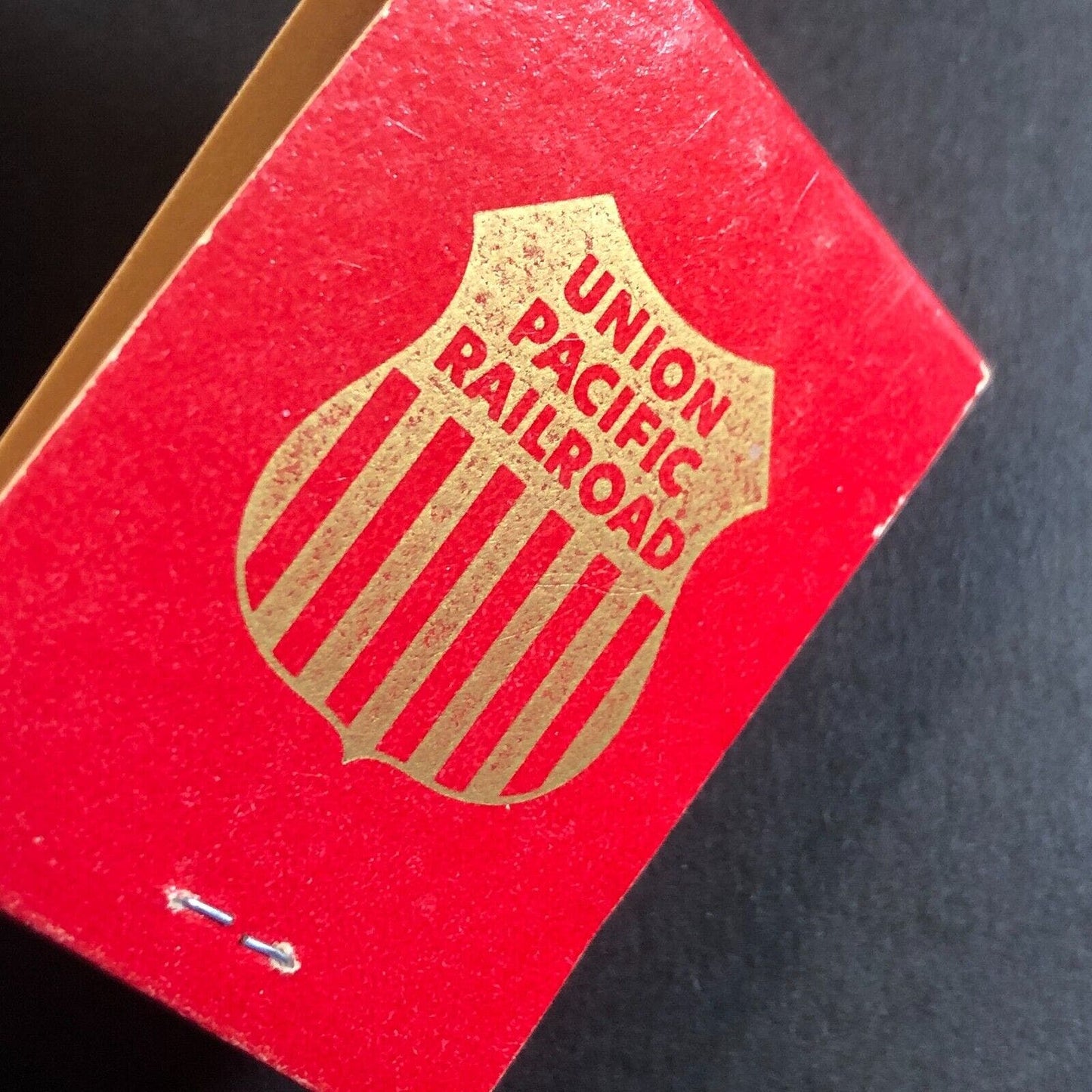 Union Pacific RR Full Matchbook Red w/ Gold Ink Text c1950's VGC