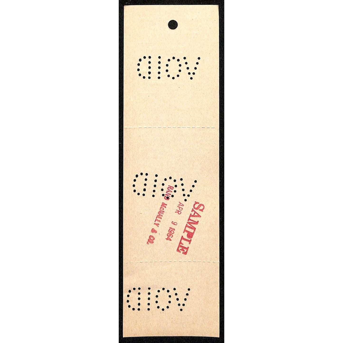 Burlington Route Minneapolis Chicago Unused VOID SAMPLE UNNUMBERED Ticket - 1964