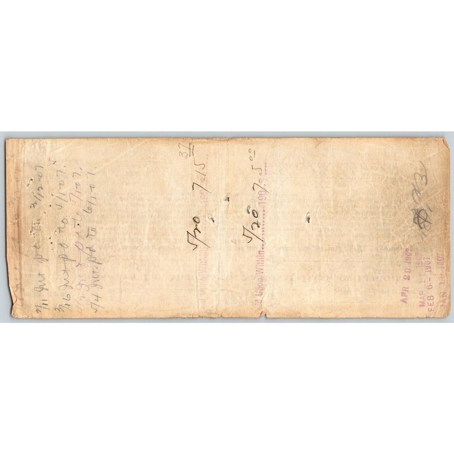 Lehigh, OK Indian Territory 1906 Merchants National Bank $1,100 Promissory Note