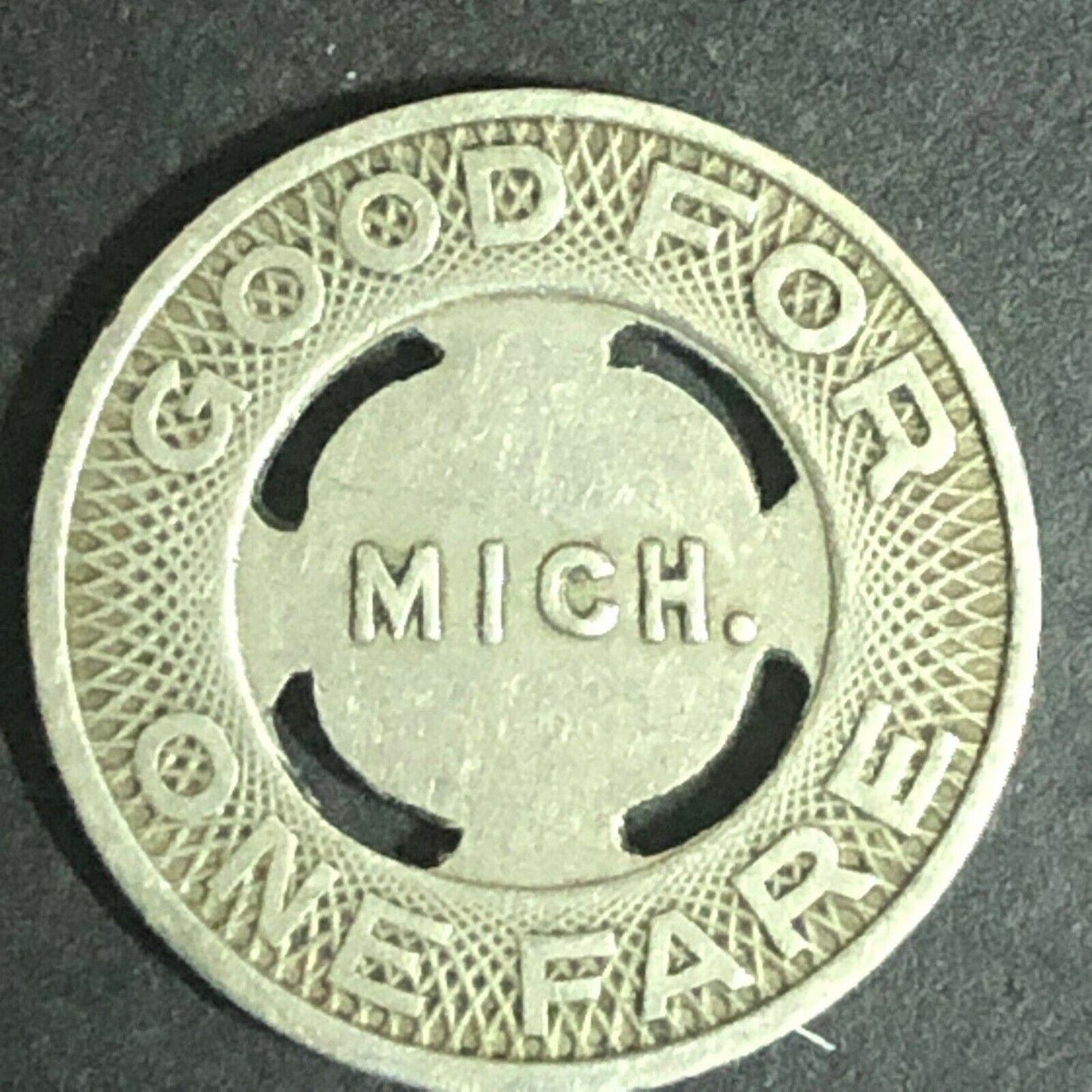 c1930-40's 16mm Benton Harbor & St. Joe G/F One Fare Brass Token - MI