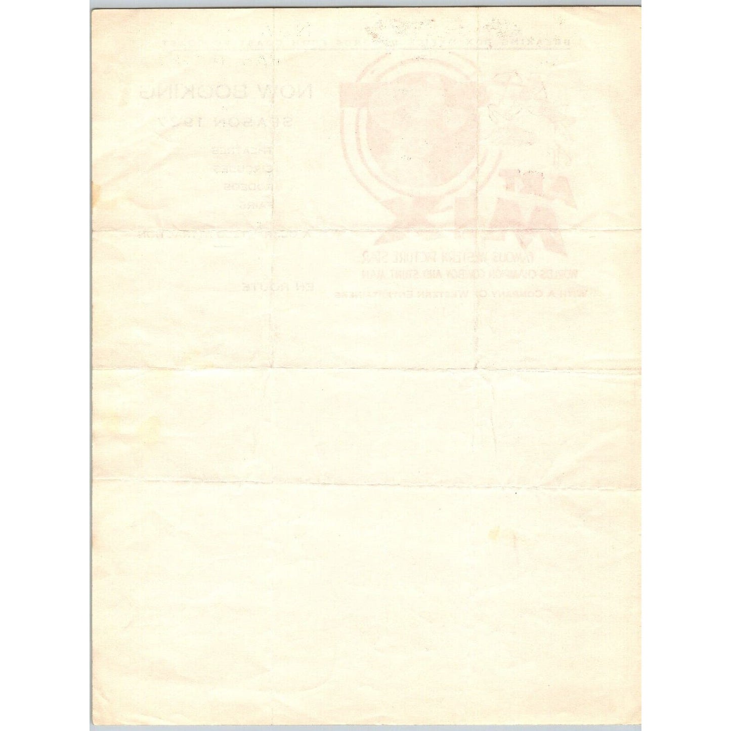 Art Mix Cowboy Stunt Man western Picture Star Circus Letterhead 1937