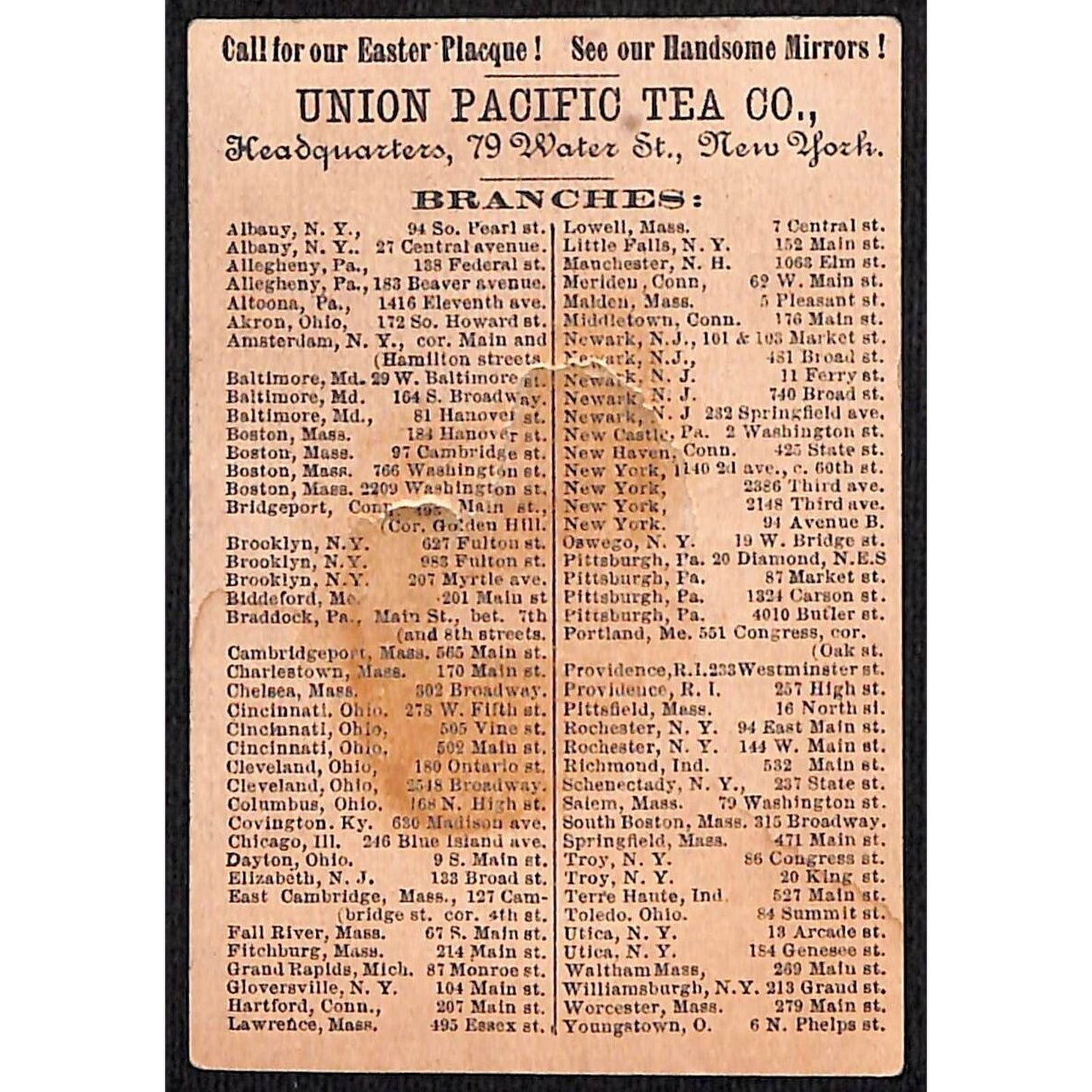 Girls play on Easter Egg Swing Victorian Trade Card Union Pacific Tea - Damaged
