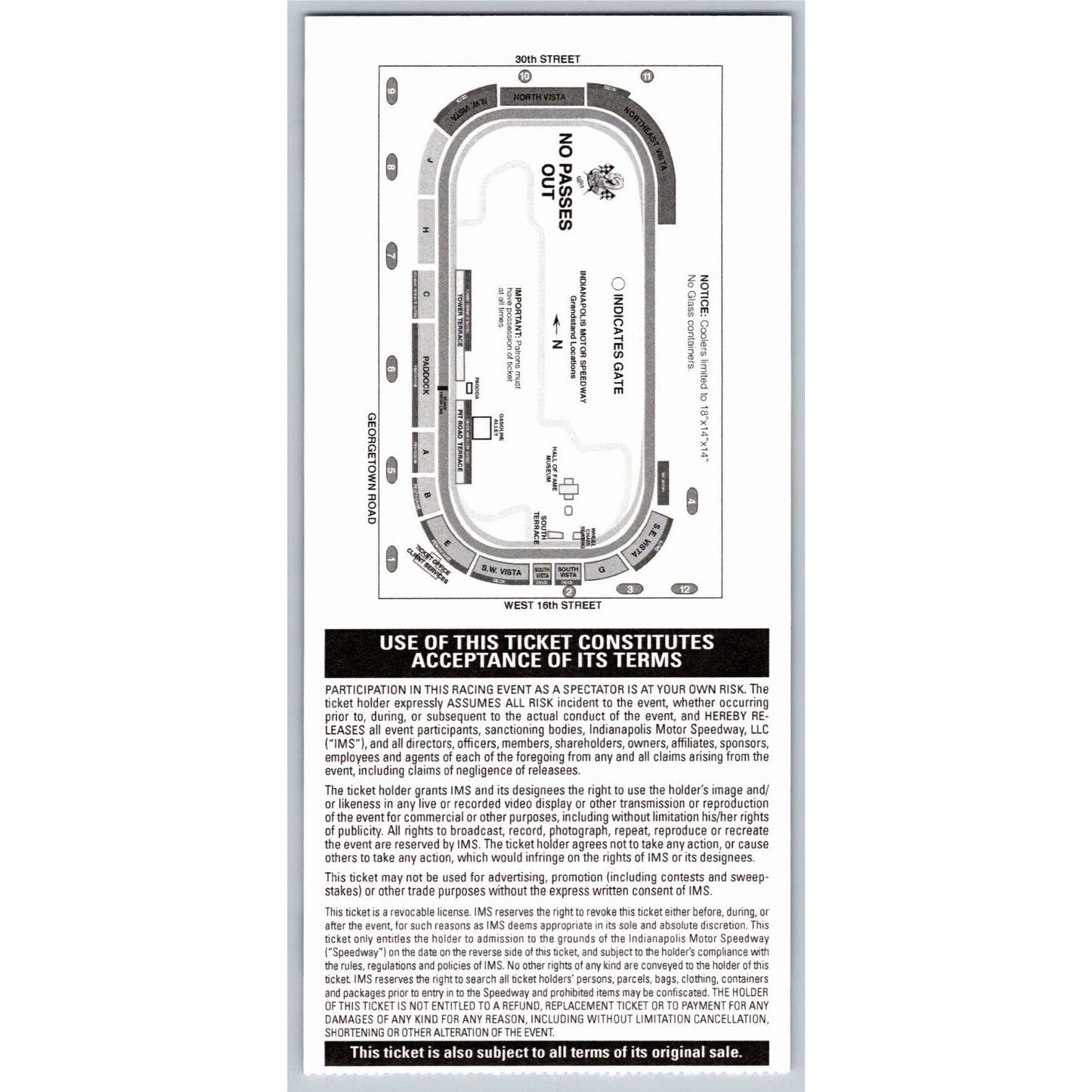2014 Indy 500 Qualifications Saturday 5/17 Pagoda Suite Two Ticket Stub #037
