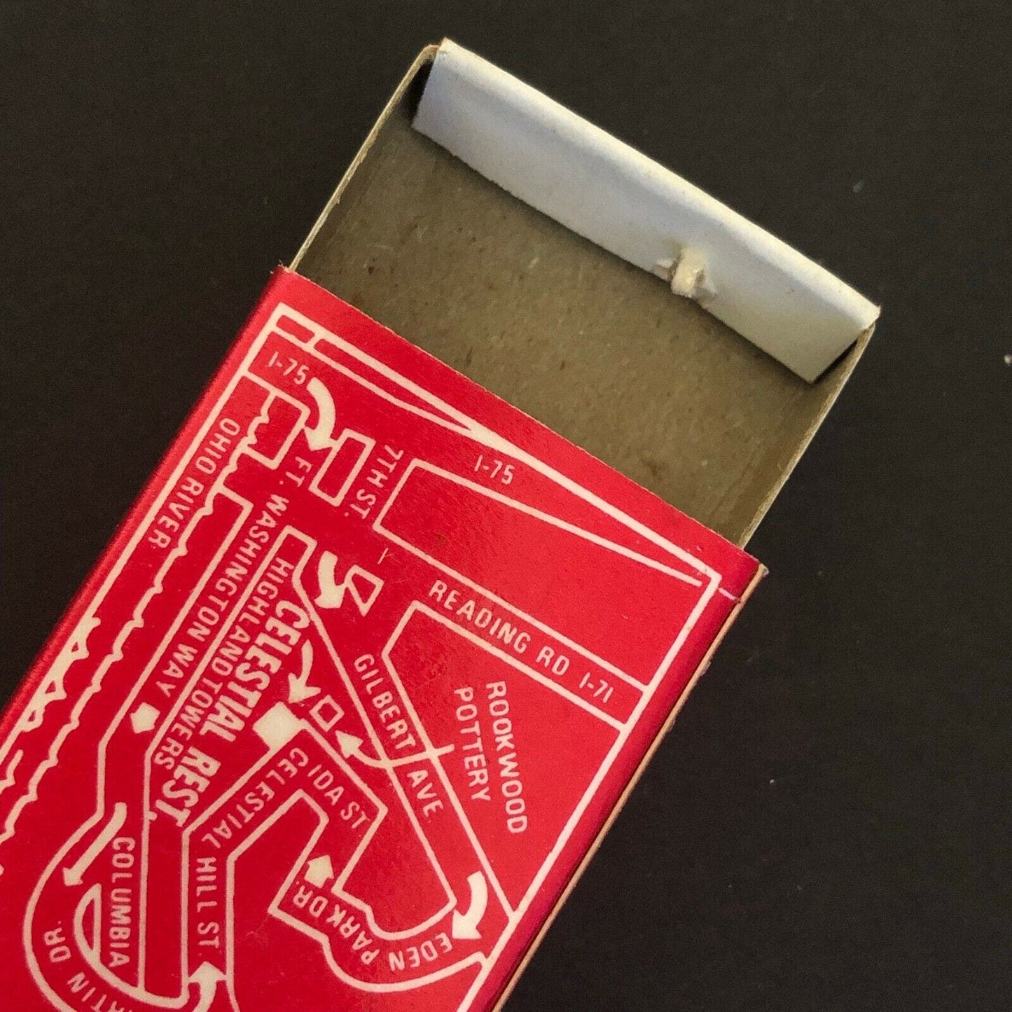 c1970's-80's Wooden Matchbox Matchbook "Celestial Restaurant - Atop Mt. Adams"