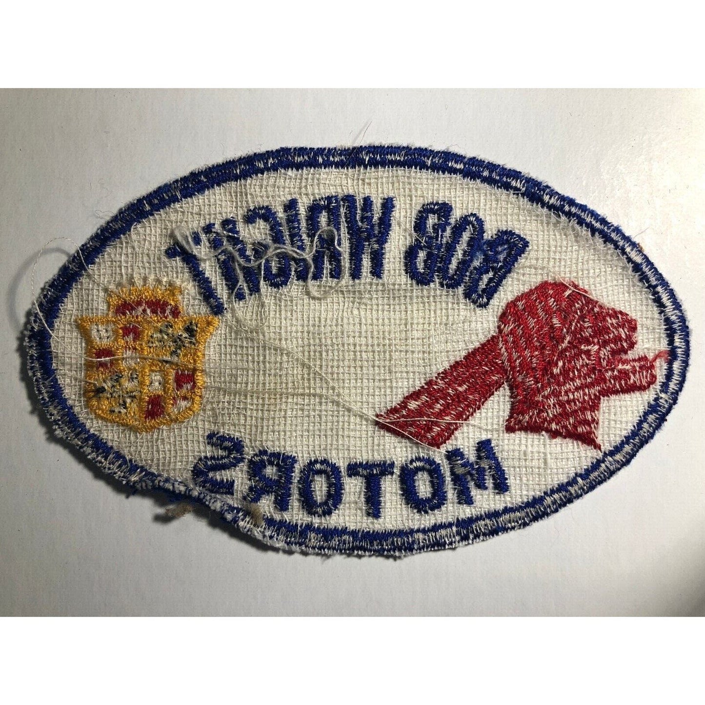 Bob Wright Motors Evansville Olds Pontiac Dealer Embroidered Patch c1940's-50's