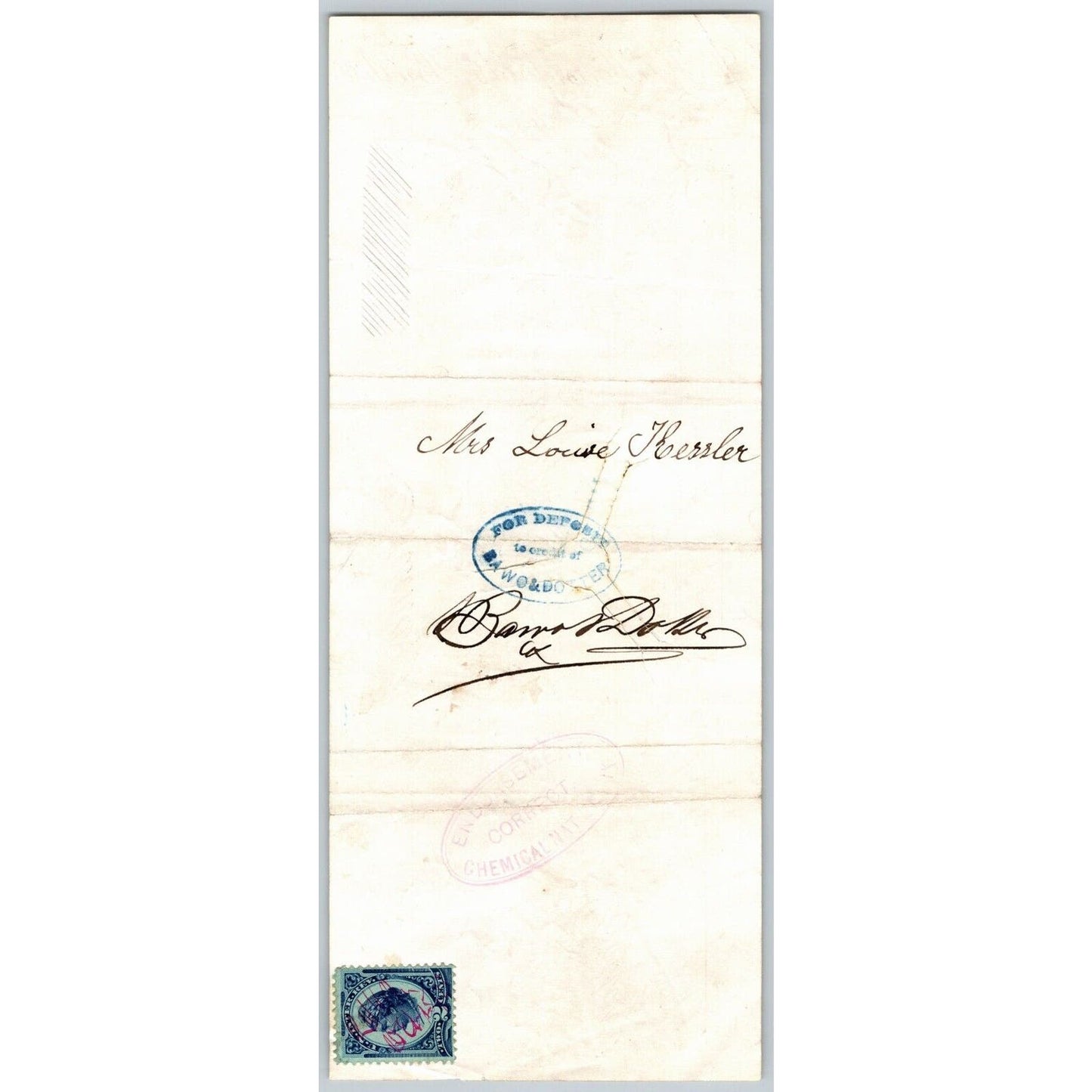 Helena Montana L.H. Hershfield Brothers 1878 Bank Check w/ Affixed Rev. Stamp