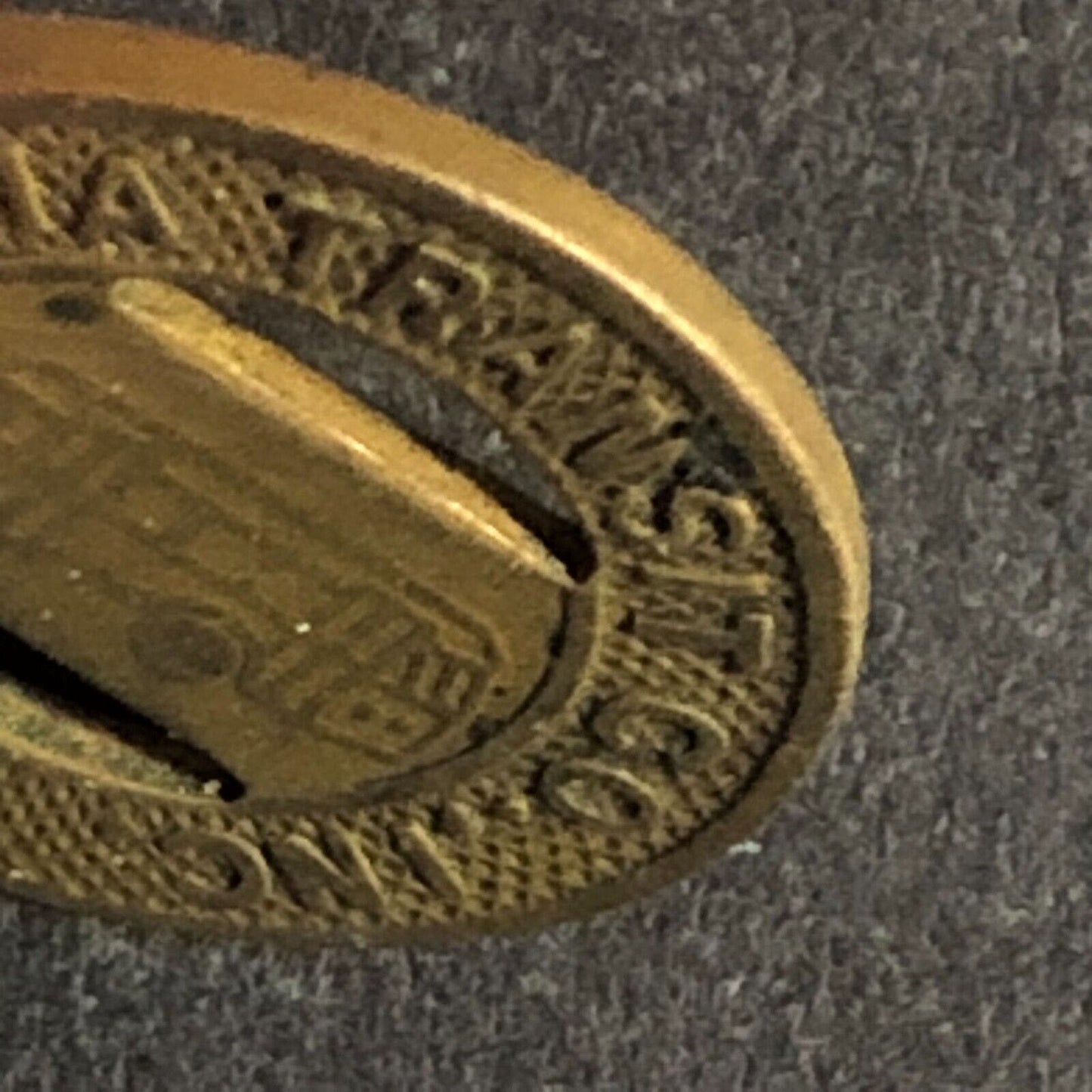 Gastonia Transit Co. (NC) Brass G/F One Fare Transit Bus Token 16mm