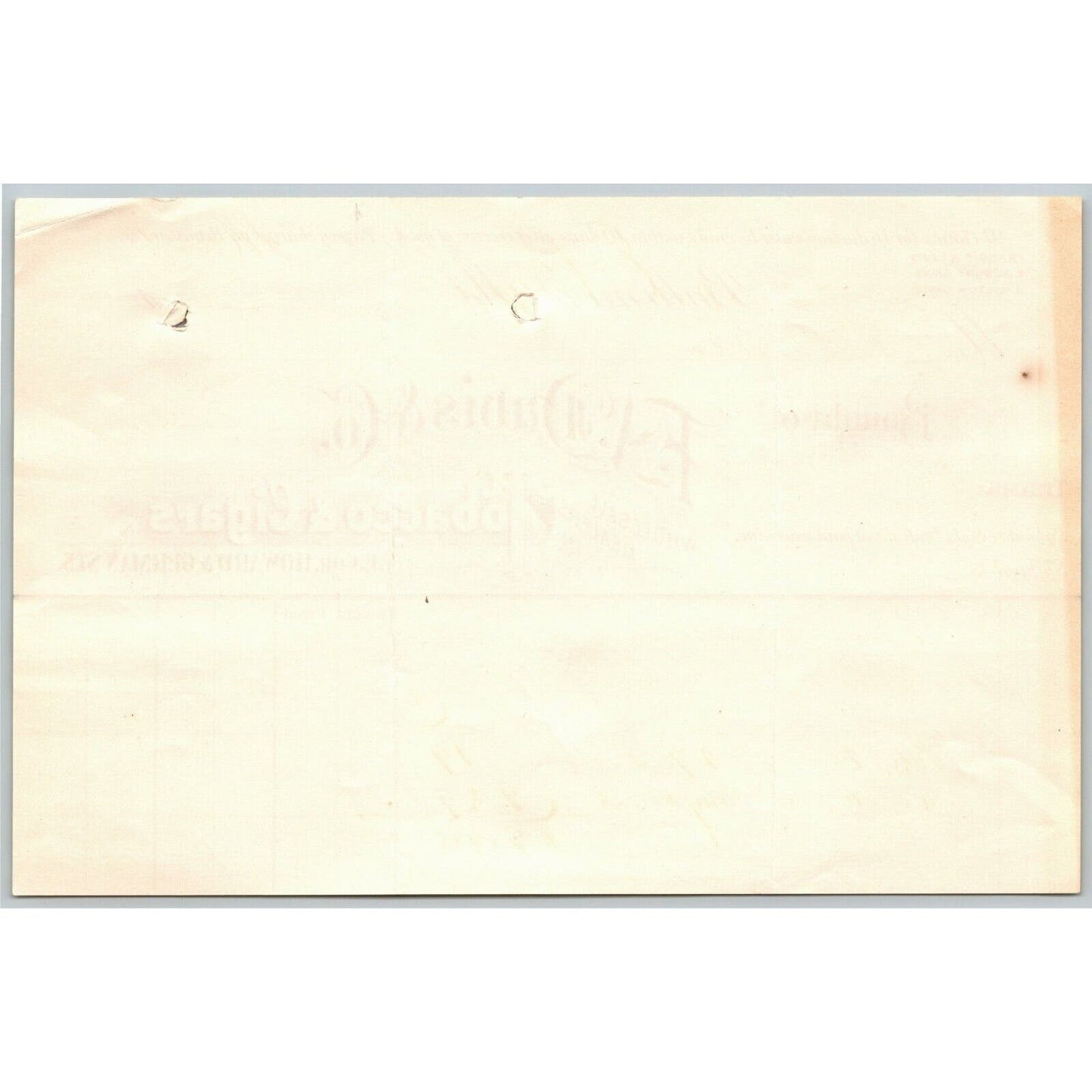 1900 Letterhead F.A. Davis & Co. Tobacco & Cigars Baltimore - Ephraim Baker*