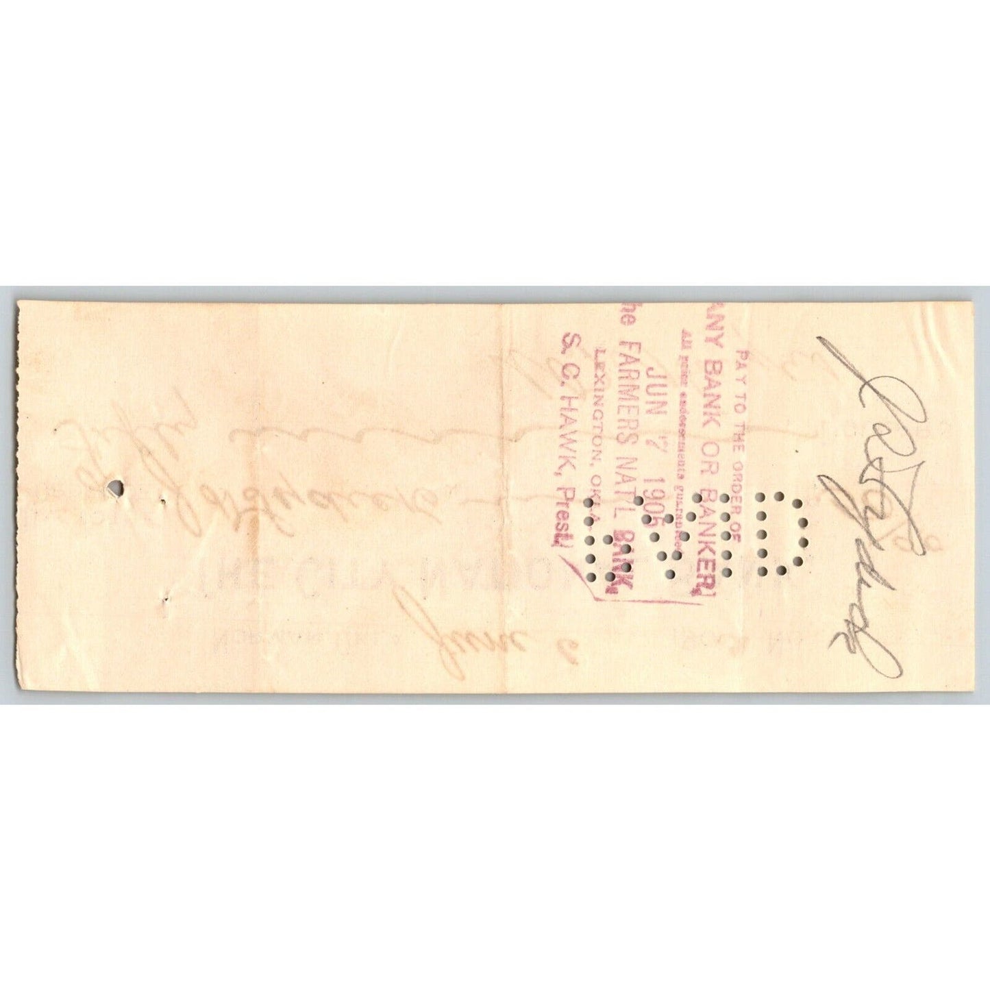 Norman, Oklahoma Territory 1905 $50 "City National Bank" Check - Scarce