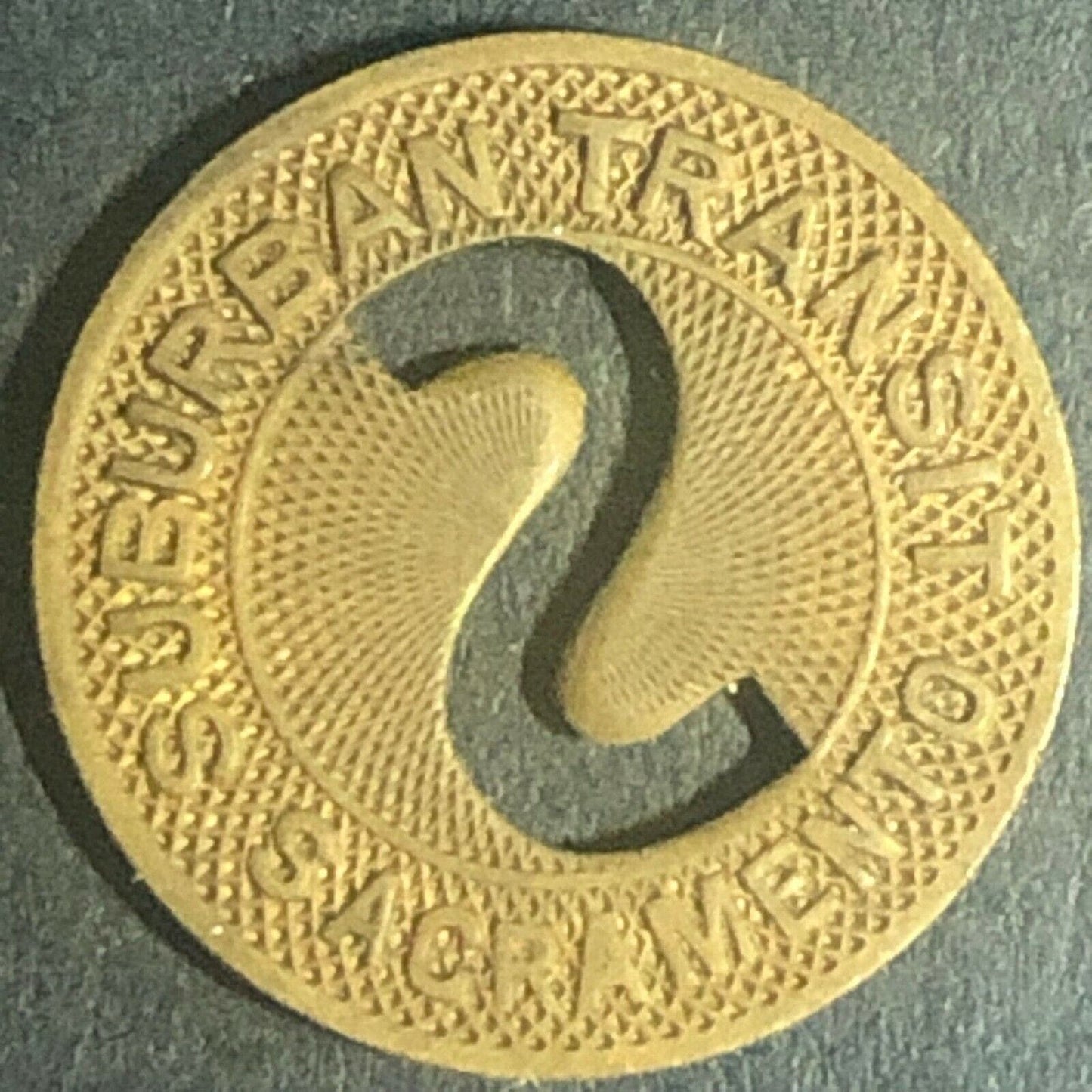 c1961 16mm Sacramento Suburban Transit G/F One School Fare Token - CA