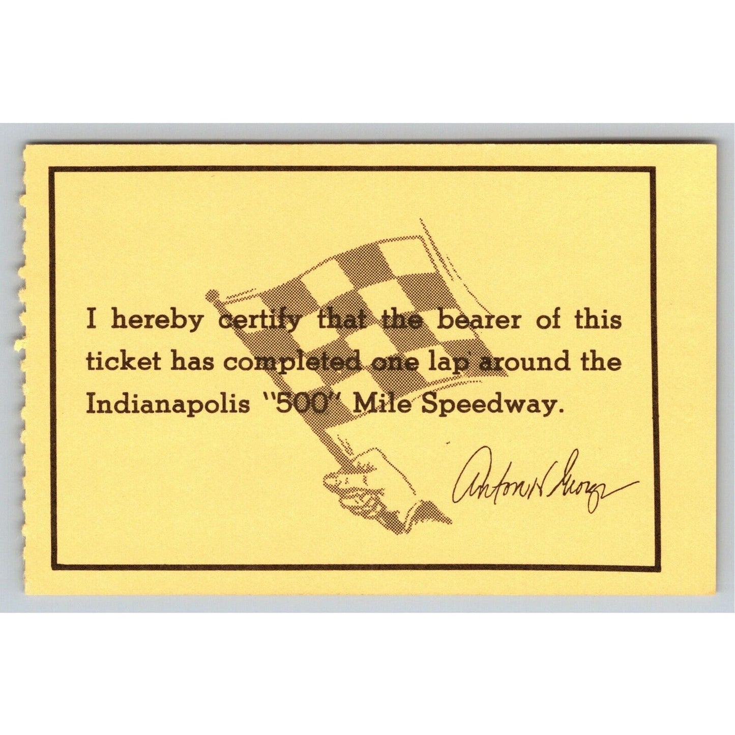 c1980's Indy 500 HOF Museum Track Tour Comp Ticket Stub Indianapolis #34832