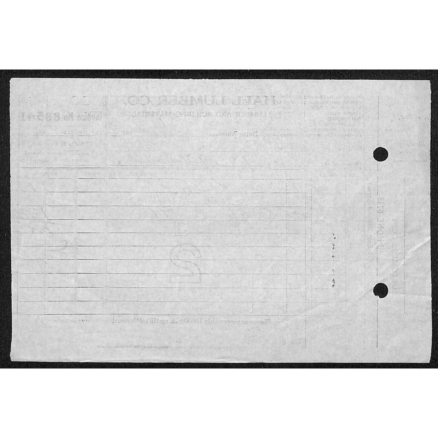 Hall Lumber Co. Butte Montana 1933 Billhead Letterhead Wilson Drug