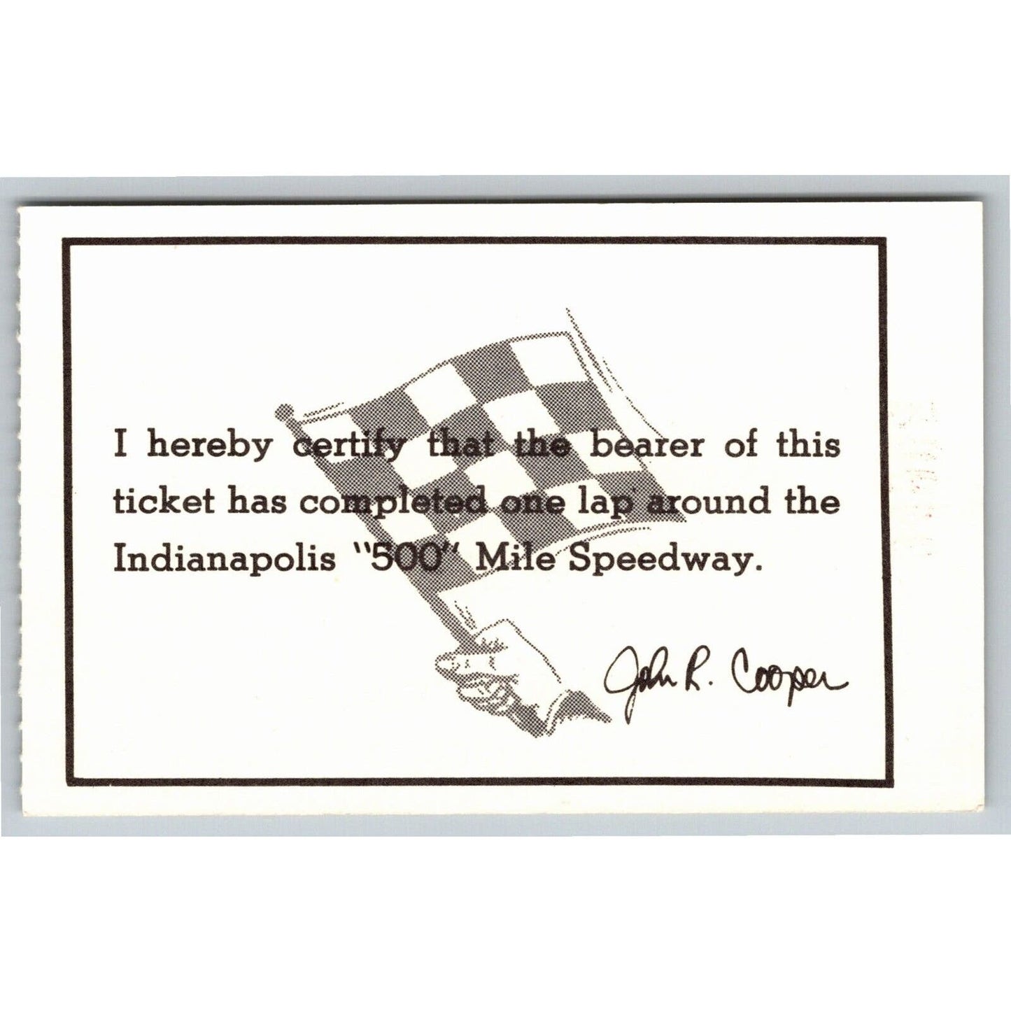 c1980's Indy 500 HOF Museum Track Tour Comp Ticket Stub Indianapolis #94967