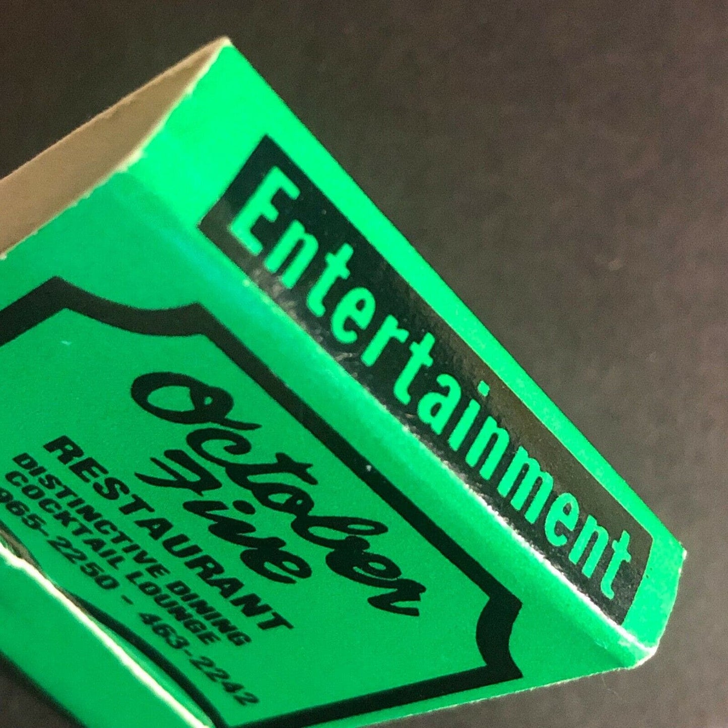 Vintage c1970's-80's Full Matchbook "October Five Restaurant" Morton Grove, IL
