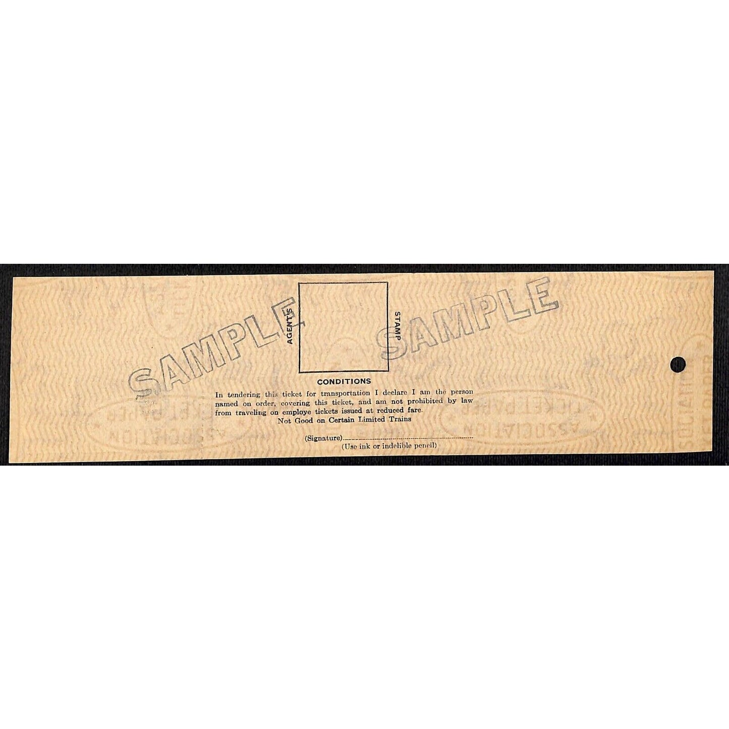 Pennsylvania - Reading RR Seashore Line SAMPLE Employee Excursion Ticket #205