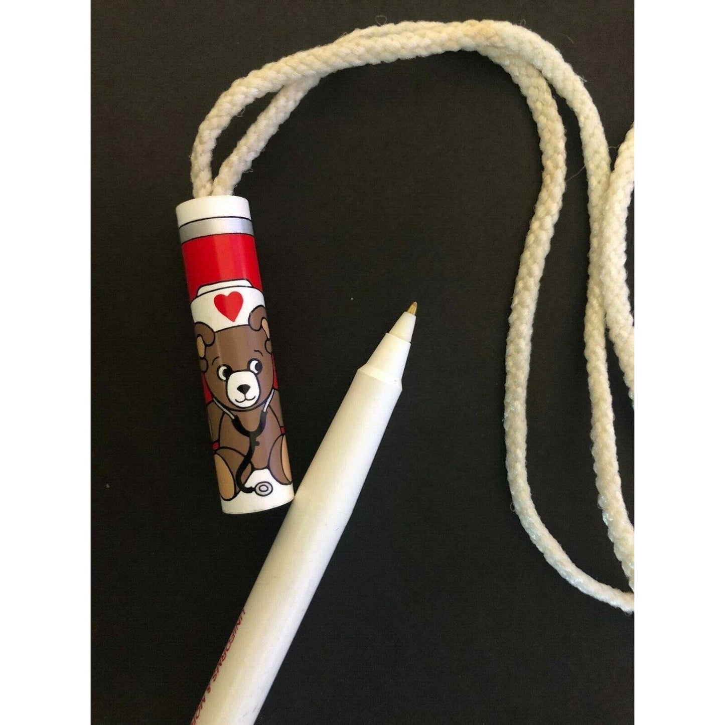 c1980's "Uniforms & More" Bloomington, IL Childs Nurse Bear Advertising Pen GC