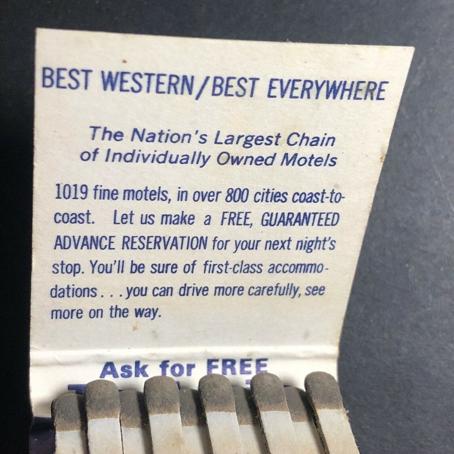 1960's-70's Full Matchbook - "Best Western" "The King Frederik" Solvang, CA