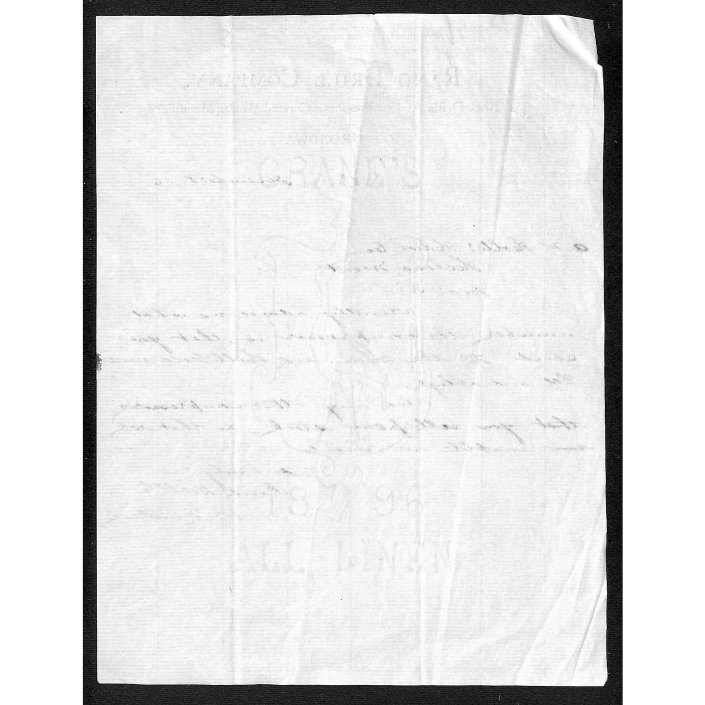 New York 100 Broadway 1896 Rand Drill Co. Letterhead Mining Machinery Rock Drill