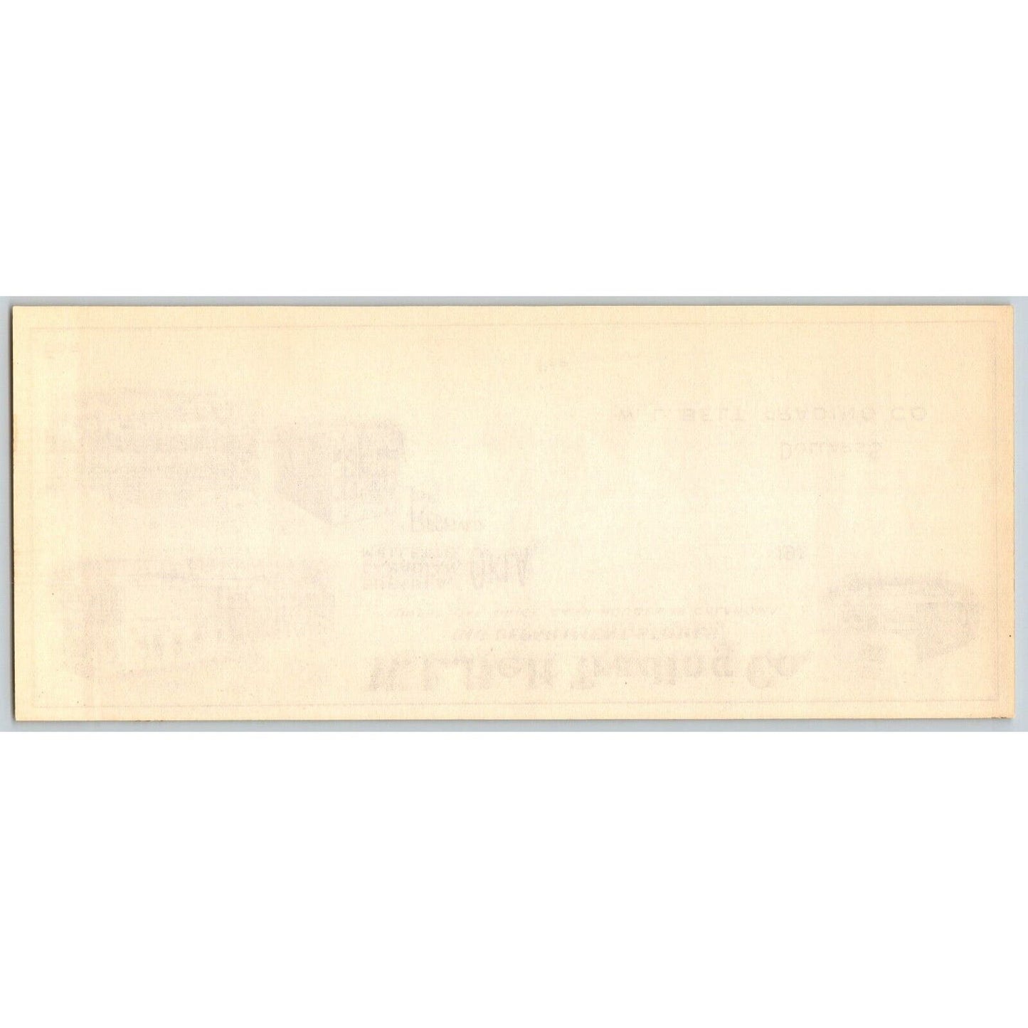 Eufaula Oklahoma 1910-1919 W.L. Belt Trading Unused Bank Check VGC No Folds