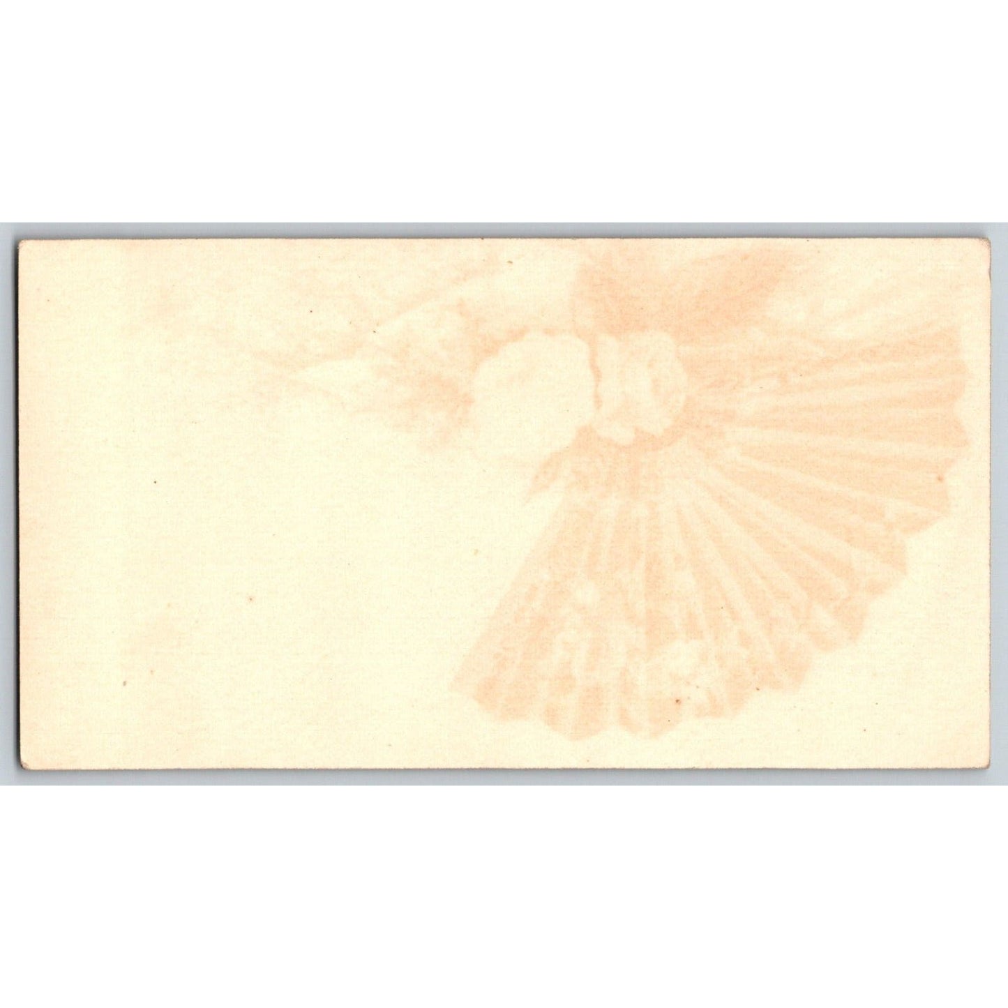 Blank Victorian Trade Card Roses Black Hand Fan