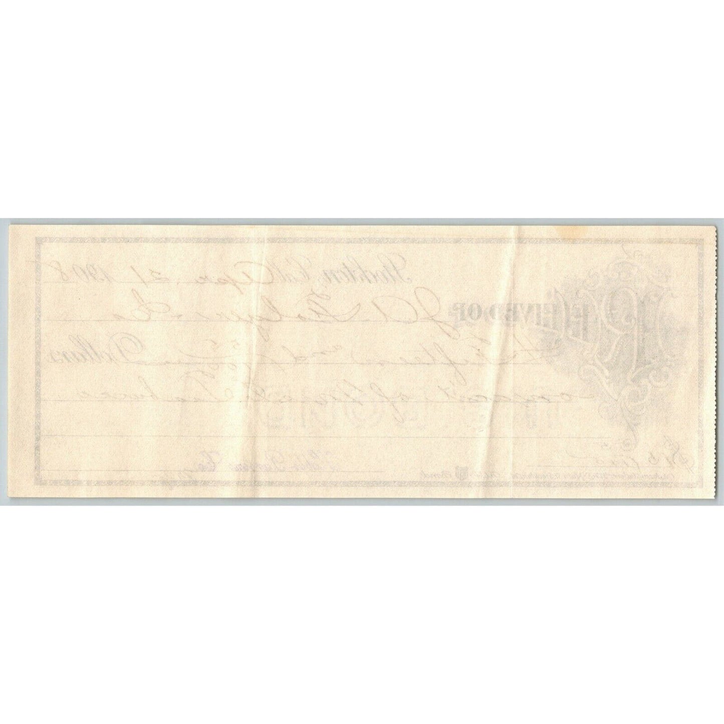 1908 Rcvd Receipt From Hobbs Parsons (Produce) to J. A. Folger (Coffee) Stockton